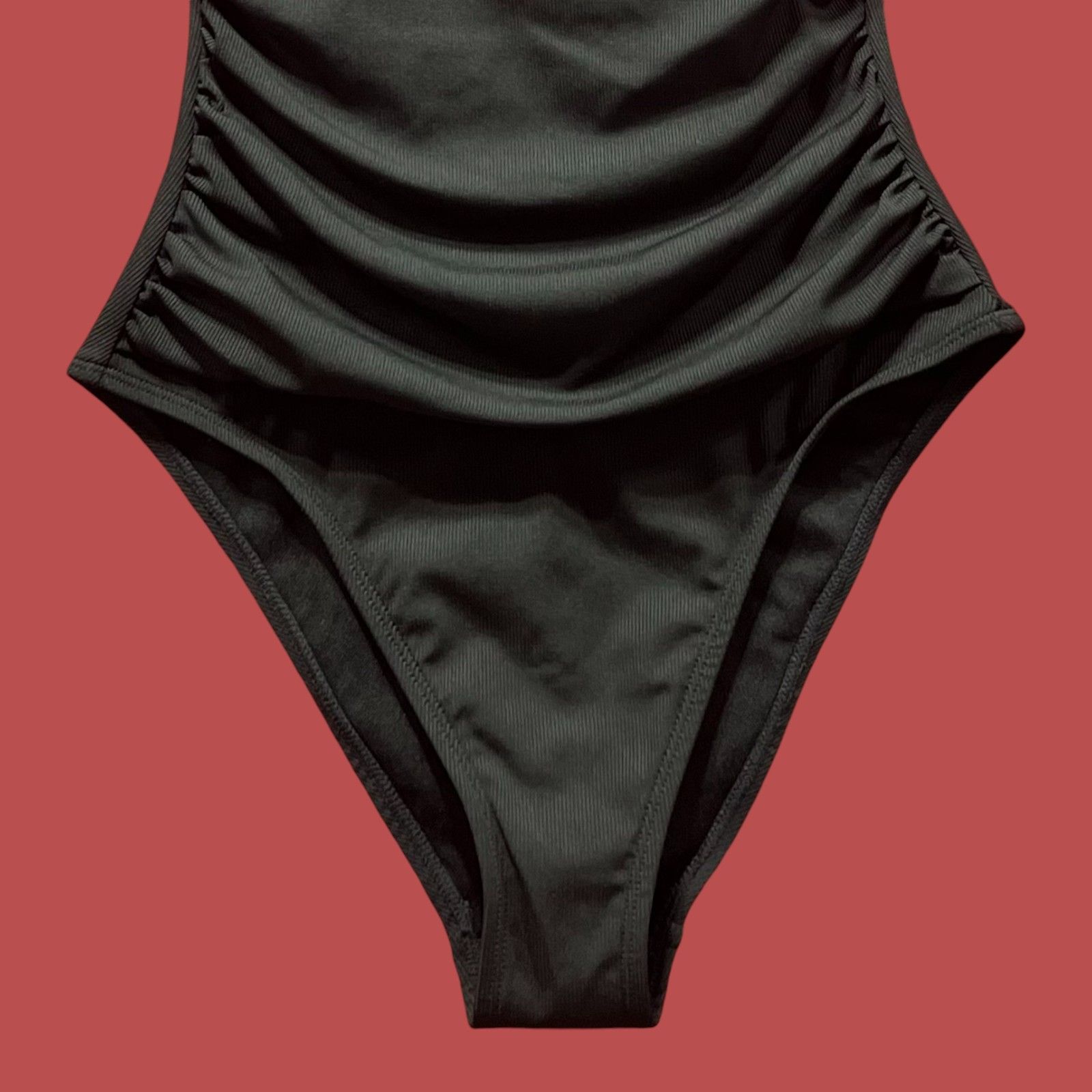 Other Shade & Shore - Women's Shirred Ribbed Bandeau Cheeky One Pi Size ONE SIZE - 17 Thumbnail