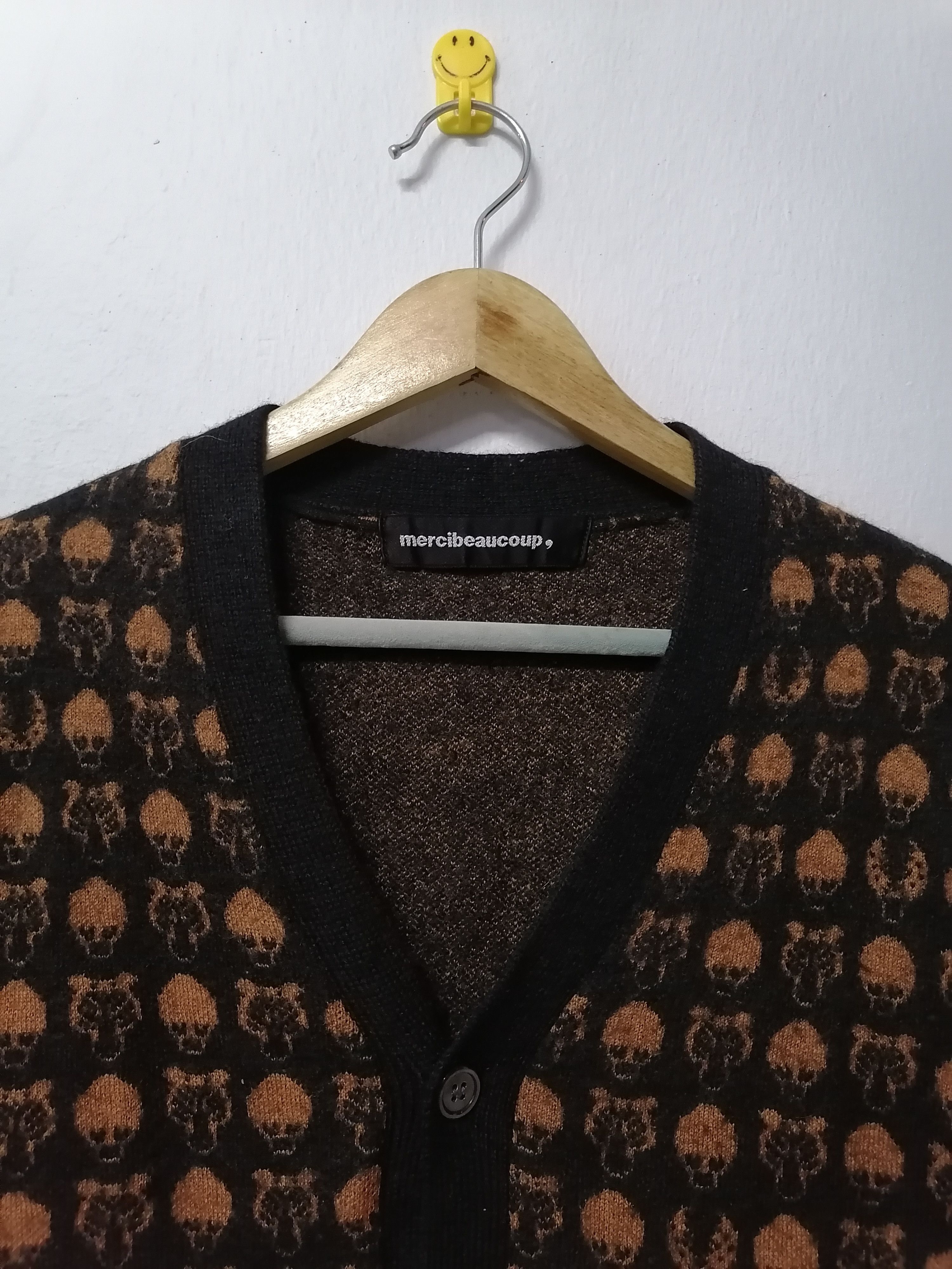 Designer × Issey Miyake × mercibeaucoup Mercibeaucoup By Issey Miyake Skull Print Wool Cardigan Size US S / EU 44-46 / 1 - 3 Thumbnail