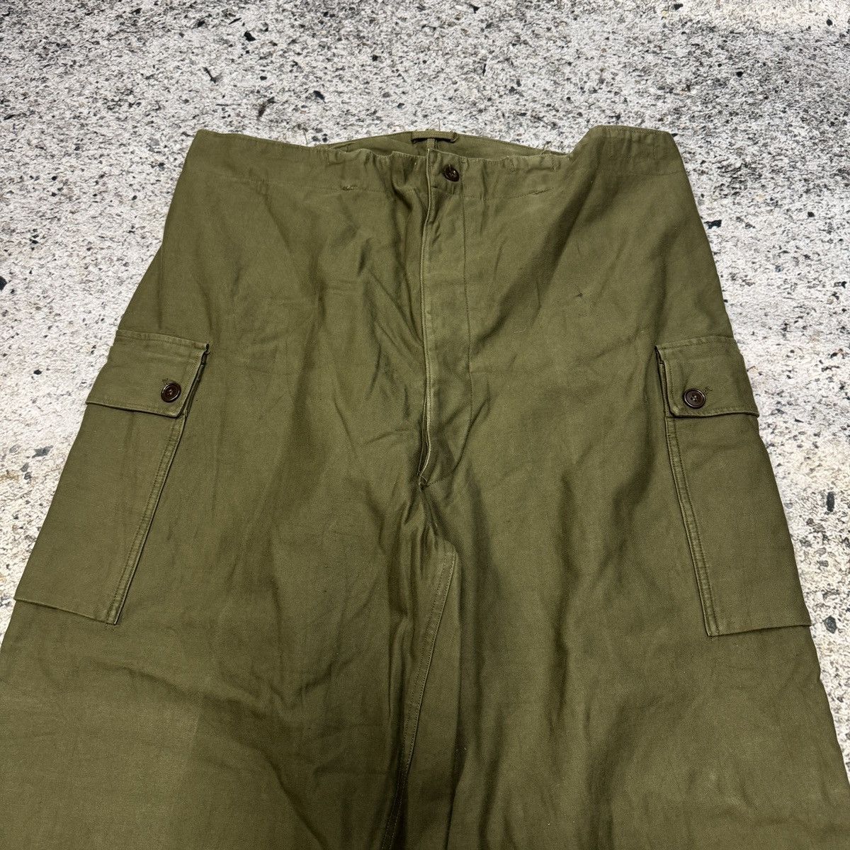 Vintage 60s Dutch Army Heavyweight Wide Leg Canvas Cargo Pants Size US 40 / EU 56 - 4 Thumbnail