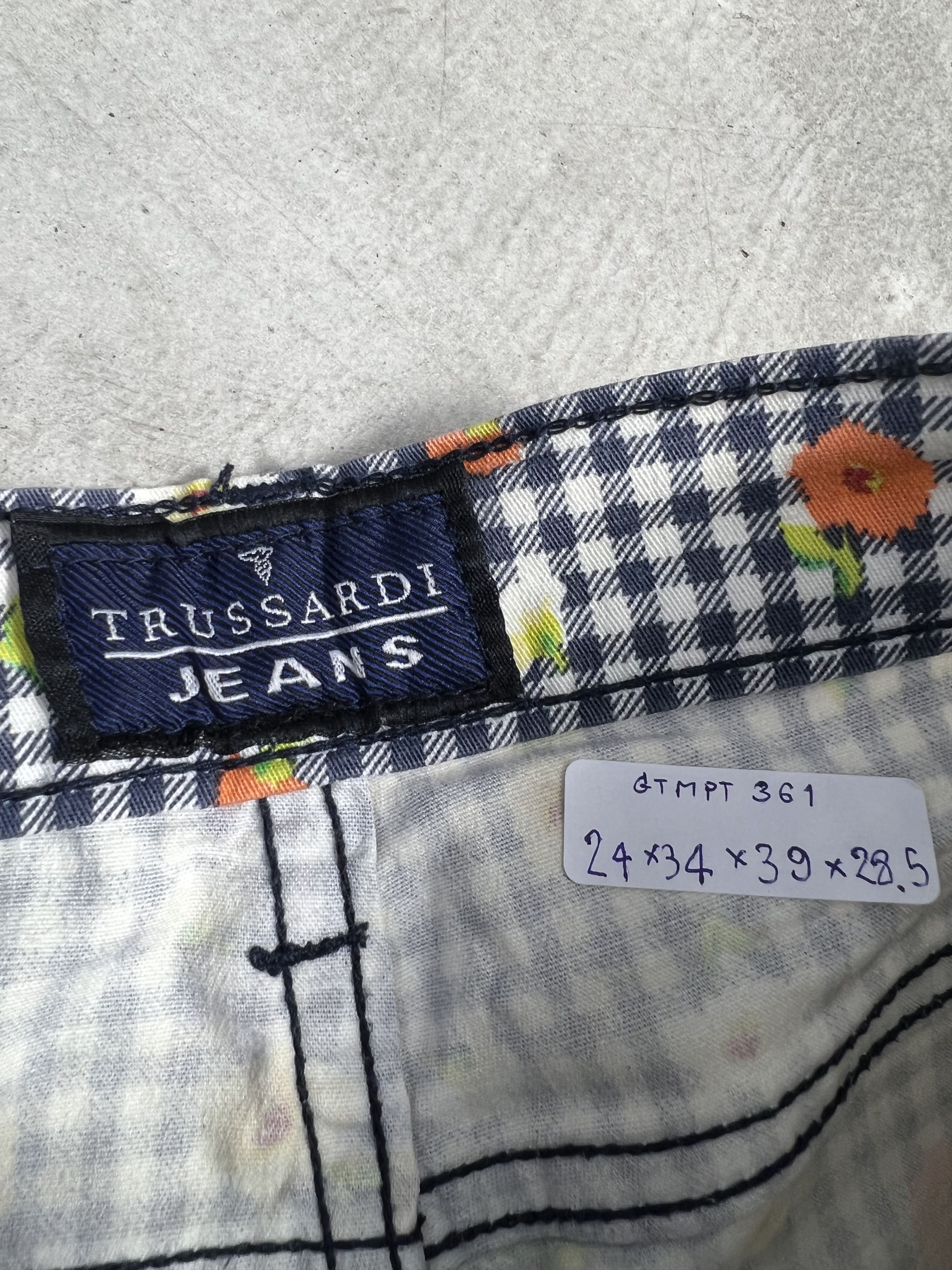 Trussardi Vintage Trussardi Jeans Plaid Flower Denim GTMPT361 Size 28" / US 6 / IT 42 - 3 Thumbnail