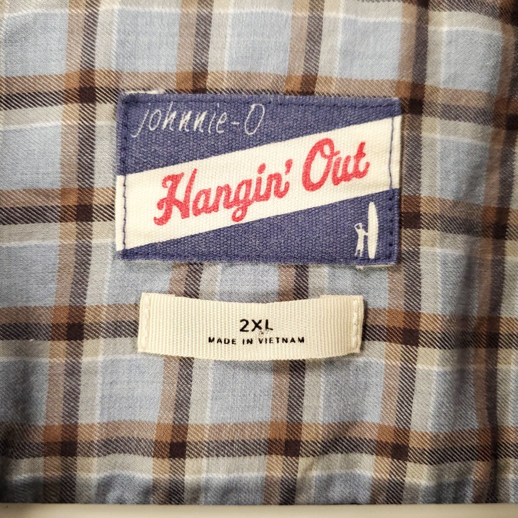 johnnie-O johnnie-O Button-Up Shirt 2XL Blue Plaid Long Sleeve Casual Men Regular Size US XXL / EU 58 / 5 - 4 Thumbnail