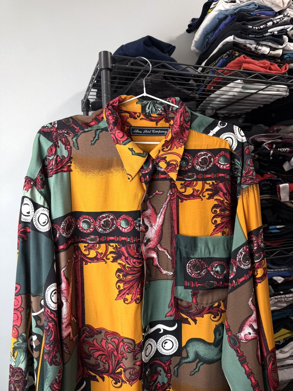 Vintage 90’s Vintage Afters Shirt Company Versace Medusa Style Shirt Size US XL / EU 56 / 4 - 2 Thumbnail