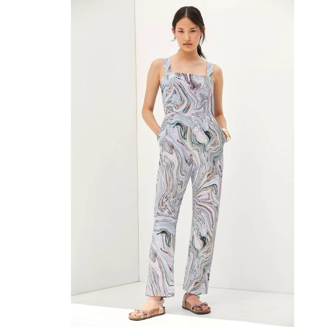 Anthropologie New Anthropologie HUTCH Marbleized Overalls $160 SMALL Size 28" / US 6 / IT 42 - 1 Thumbnail