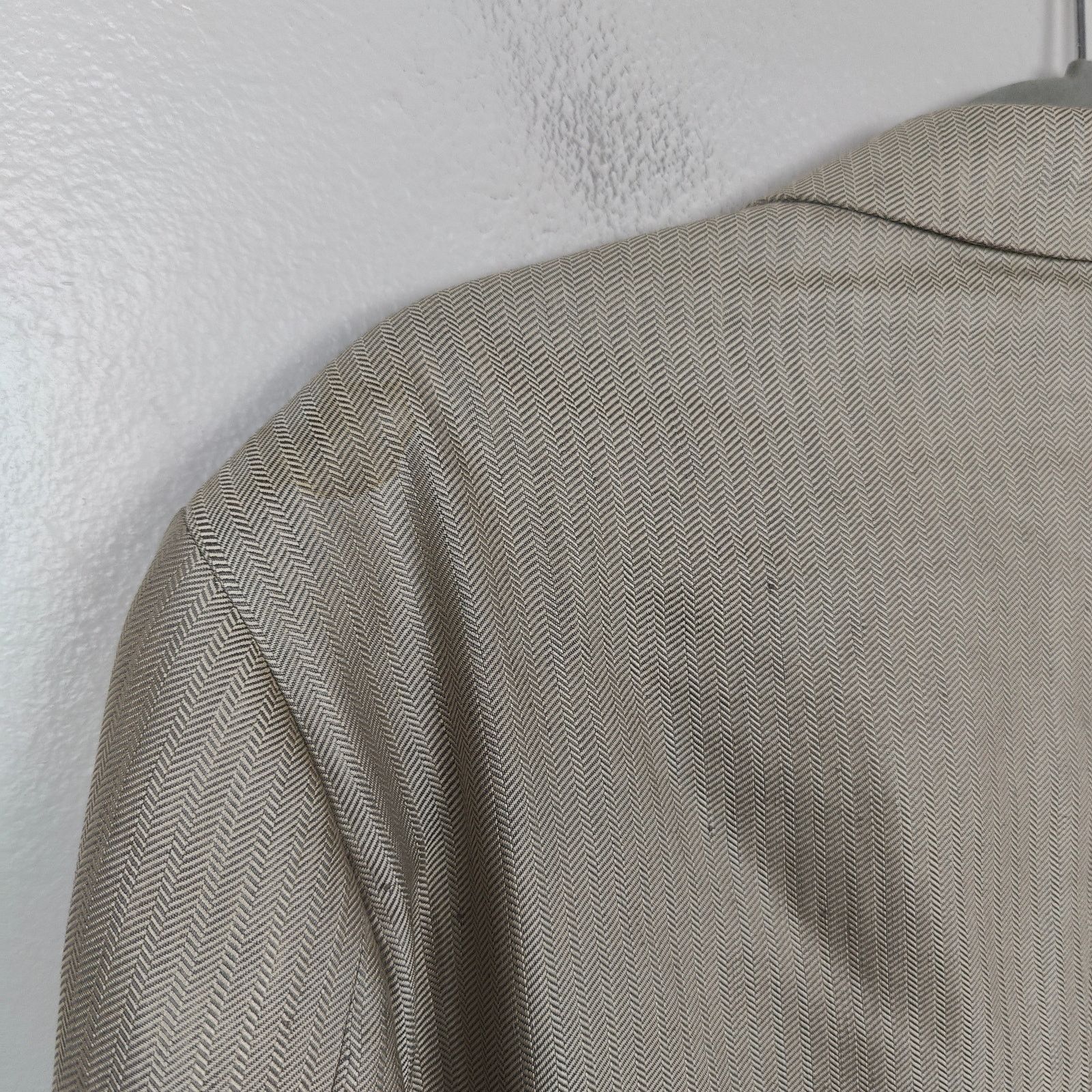 Armani Collezioni Armani Collezioni Silk Blend Blazer Mens 42R Gray Size 42R - 7 Thumbnail