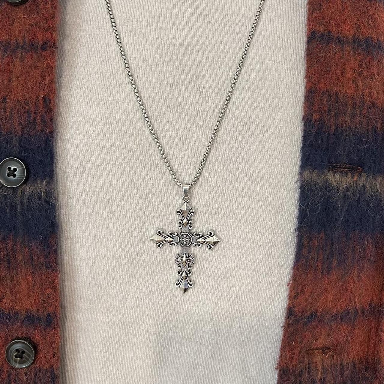 Japanese Brand × Vintage Y2K 2000s Silver Punk Skater Cross-chain Size ONE SIZE - 8 Thumbnail