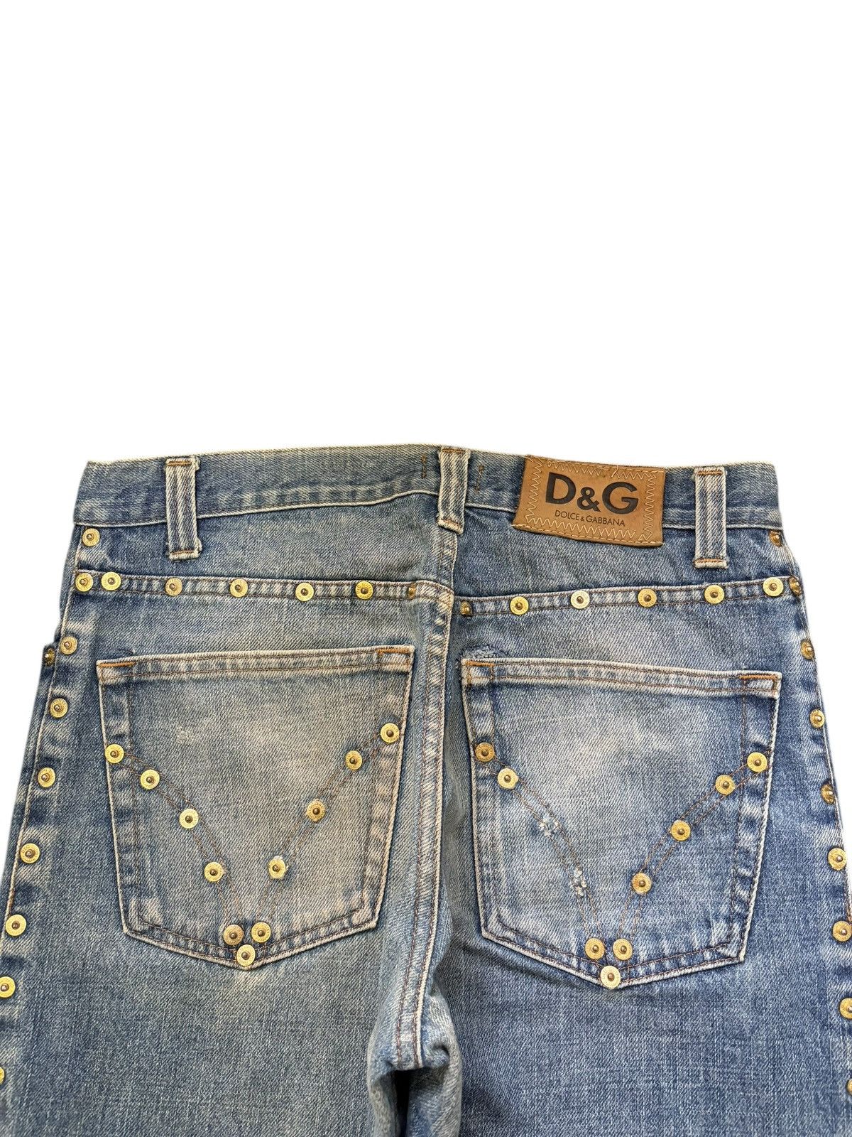 Dolce & Gabbana Vintage Dolce Gabbana Studded Mud Wash Loose Jeans Size 29" - 3 Thumbnail