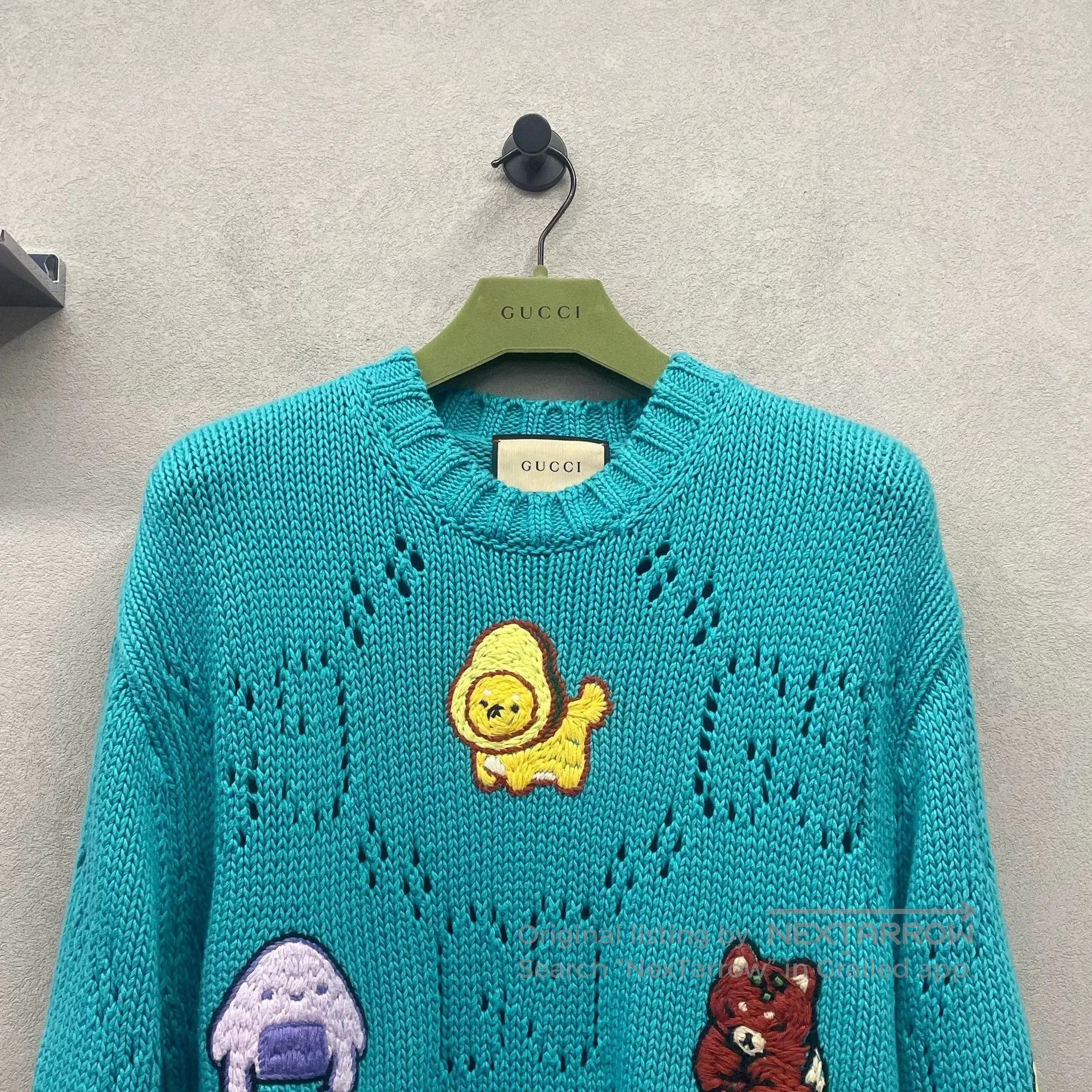 Gucci Gucci Blue Cartoon Embroidery Sweater. Size M / US 6-8 / IT 42-44 - 4 Thumbnail