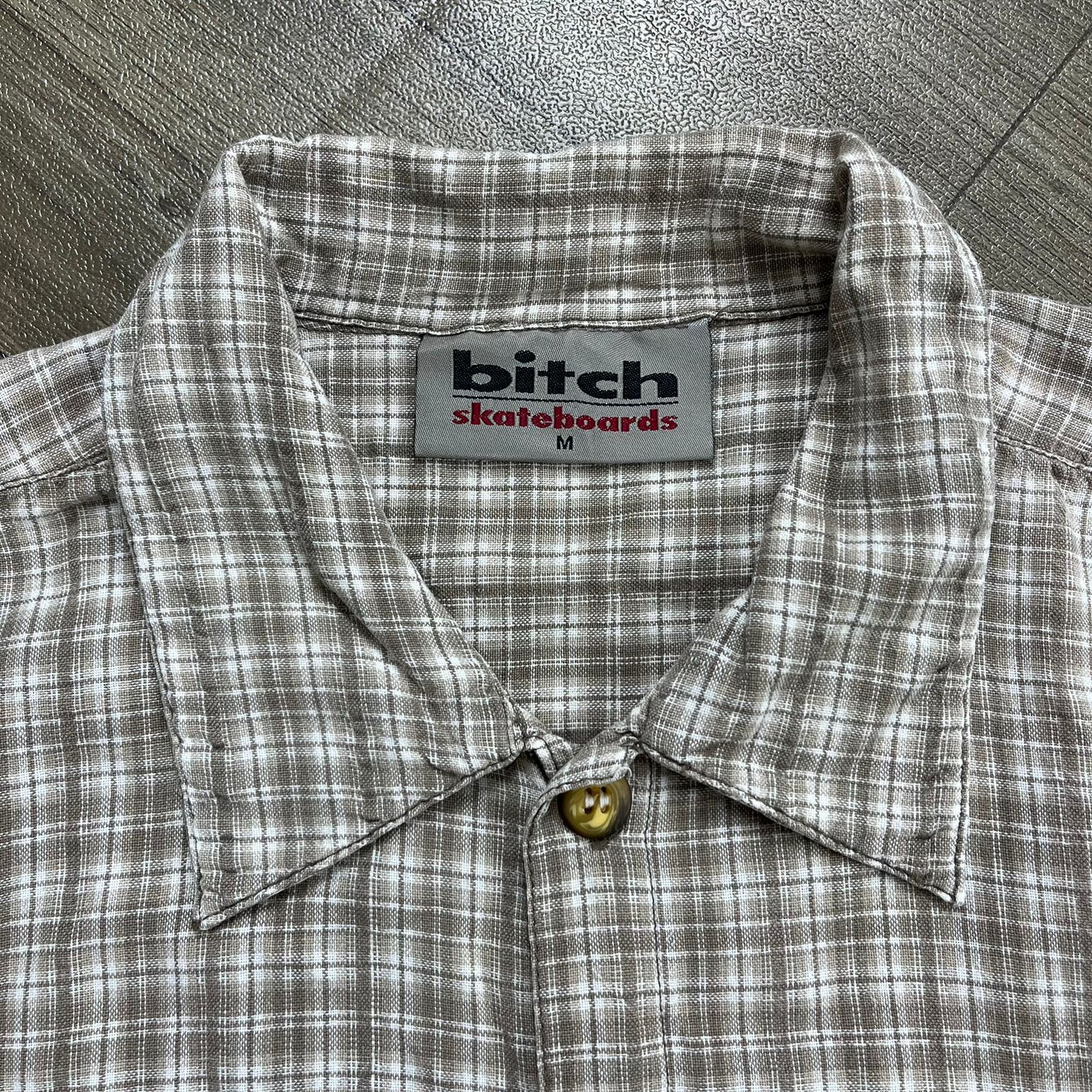 Vintage 90's Bitch Shorty's Skateboards Tartan Pocket Button Shirt Size US M / EU 48-50 / 2 - 5 Thumbnail