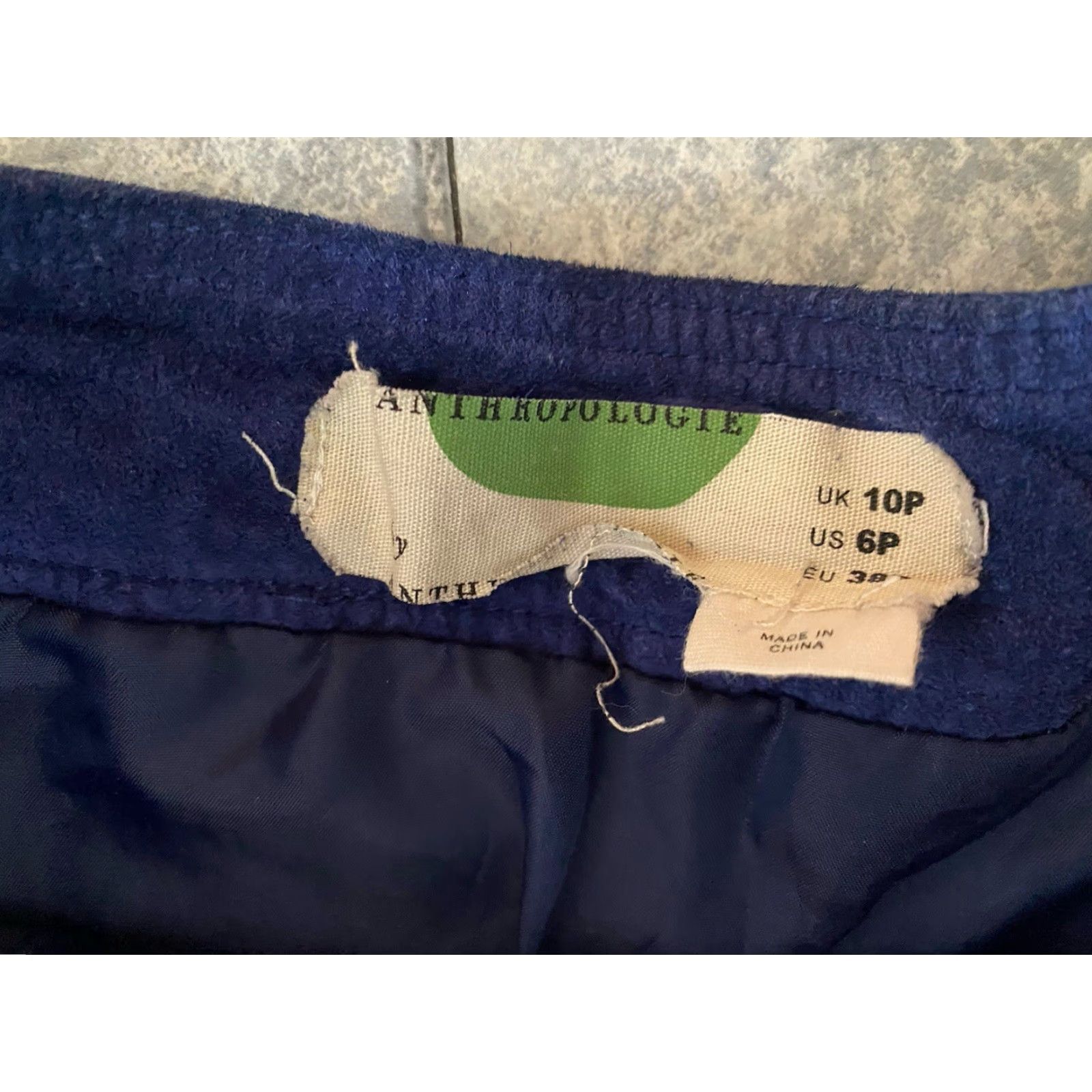 Anthropologie Anthropologie Mini Skirt Blue Leather 6P Pockets Snap Button Up High Rise Women Streetwear | 100% Leather | Petite | US 6P Size 28" / US 6 / IT 42 - 4 Thumbnail