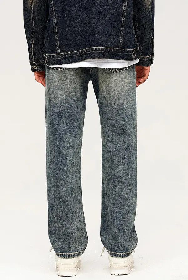 Japanese Brand Retro straight washed loose wide-leg casual jeans Size US 32 / EU 48 - 4 Thumbnail