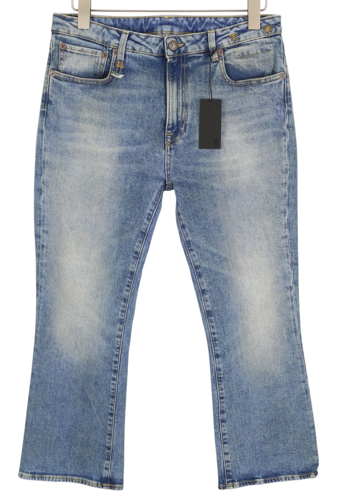 R13 KICK 31 Jasper Stretch Ankle Washed Faded Blue 85437 Size 31" - 2 Thumbnail