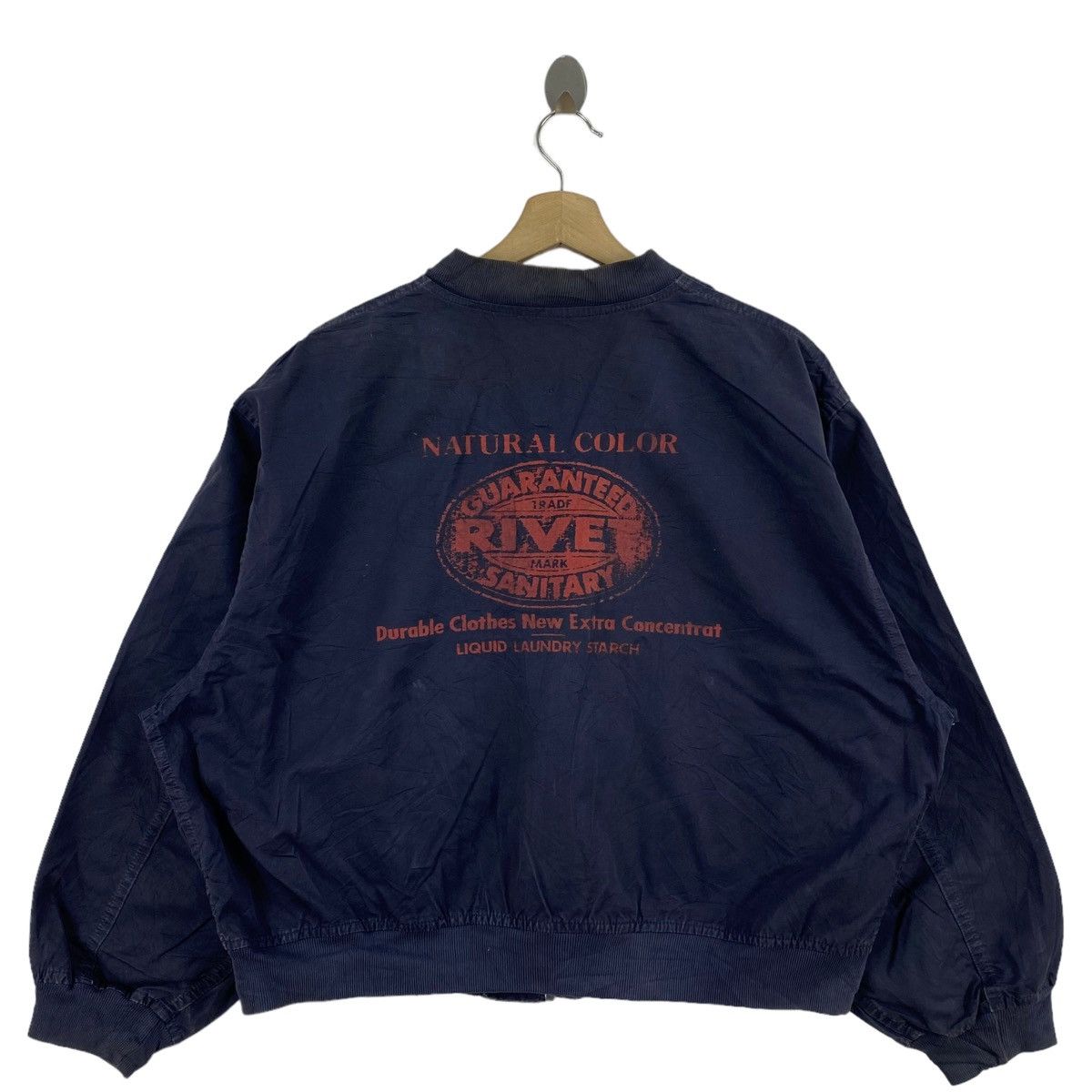 Japanese Brand RIVET Japanese Brand Trade Mark Brand Logo Print Navy Bomber Size US L / EU 52-54 / 3 - 2 Thumbnail