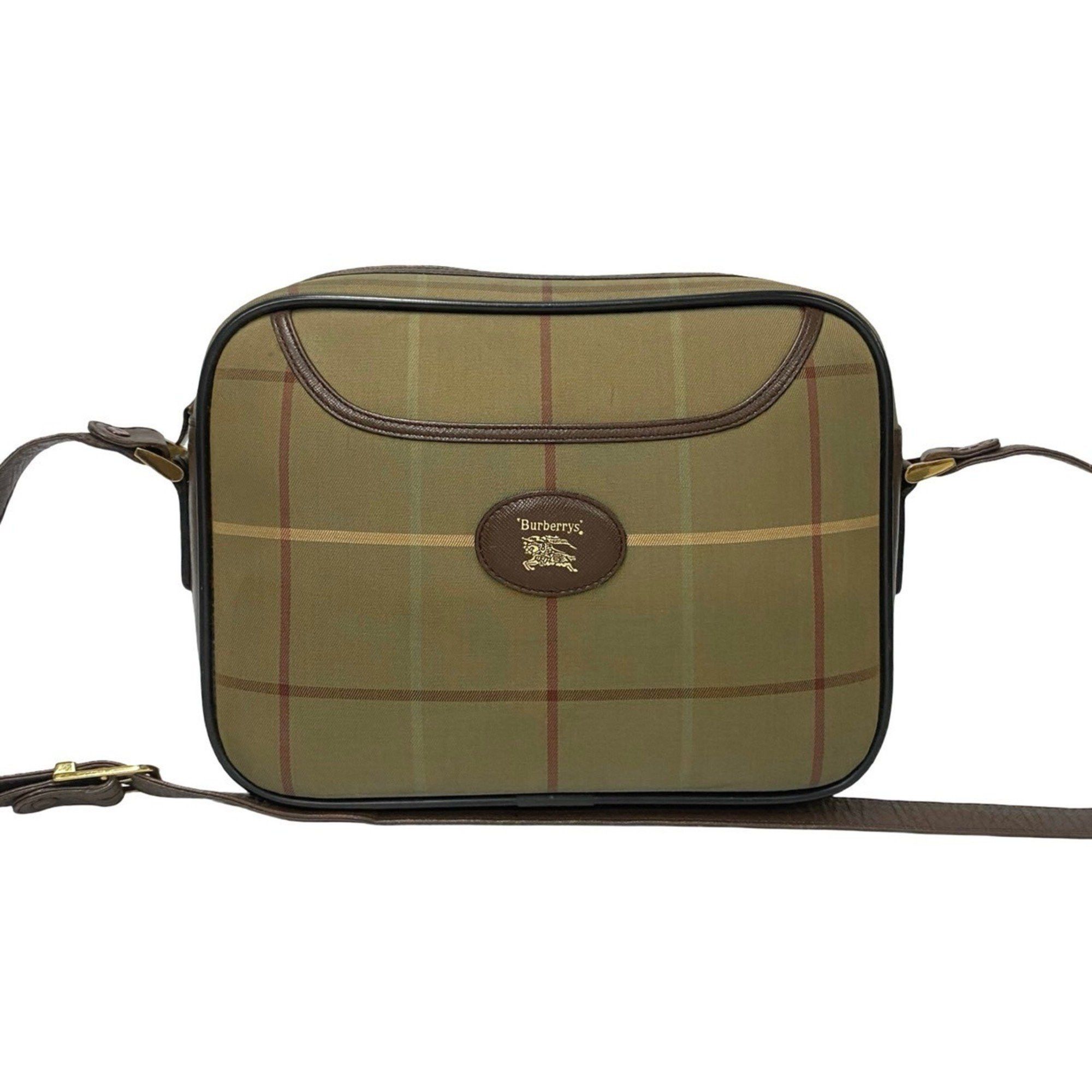Burberry Burberry's Vintage Nova Check Leather Canvas Shoulder Bag/Pochette in Brown 31568 Size ONE SIZE - 1 Thumbnail