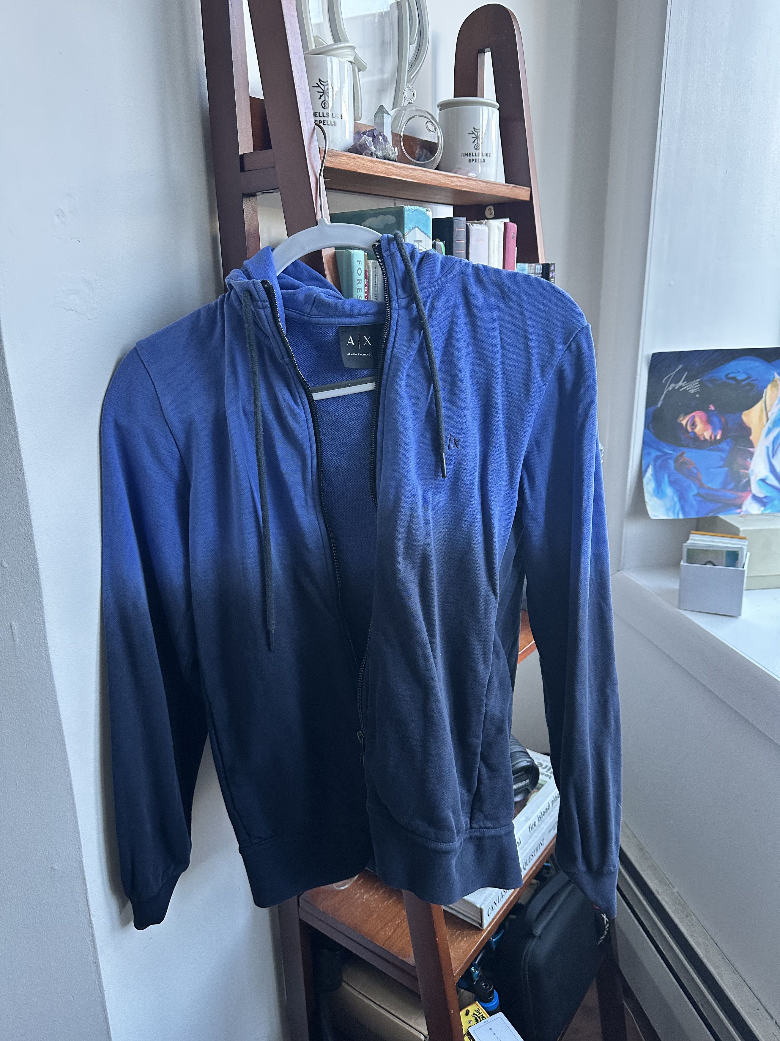 Armani Exchange 2010s Vintage Dip Dye AX Hoodie Size US XS / EU 42 / 0 - 2 Thumbnail