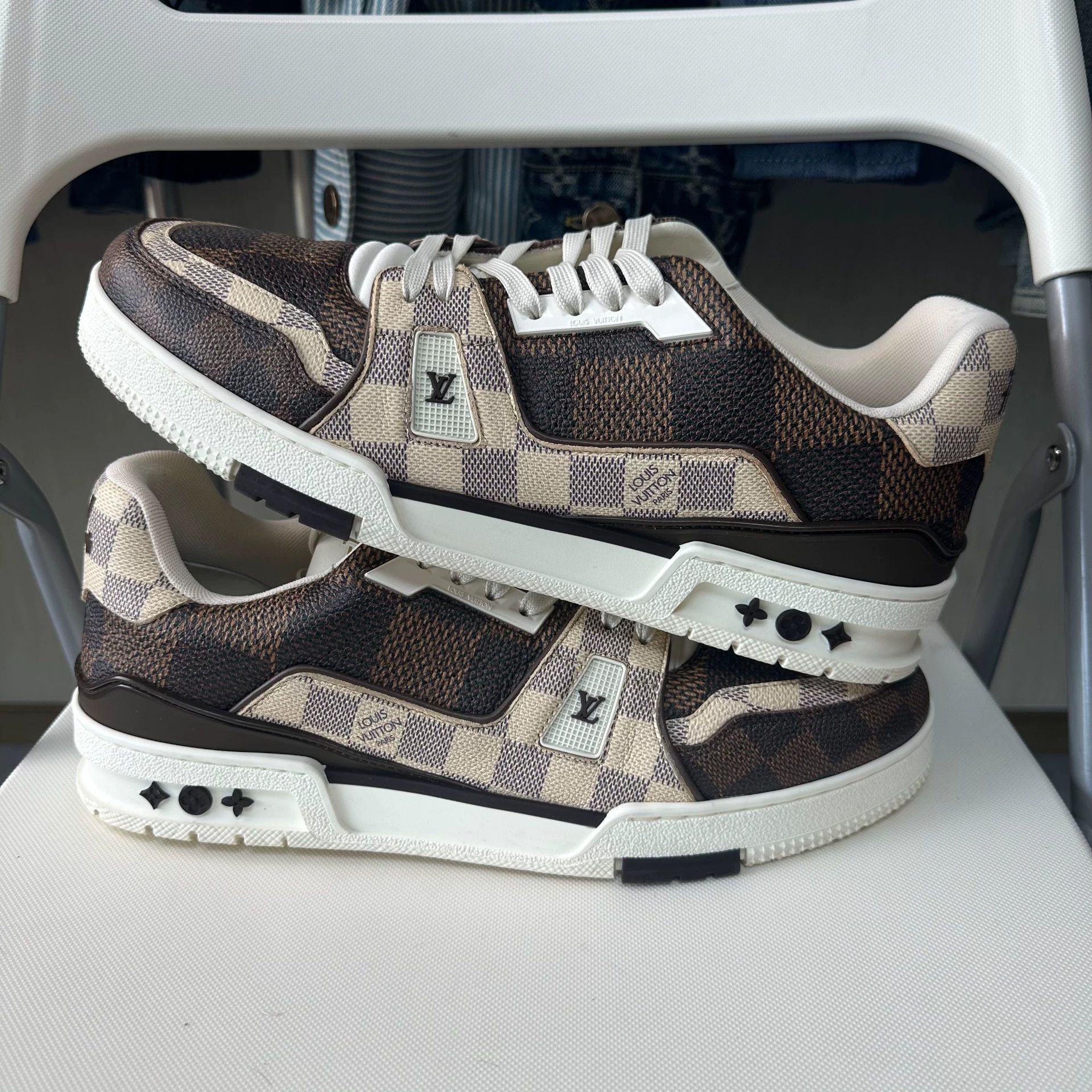 Louis Vuitton LOUIS VUITTON Trainer Damier Low Unisex Brown Sneaker Size US 10 / EU 43 - 7 Thumbnail