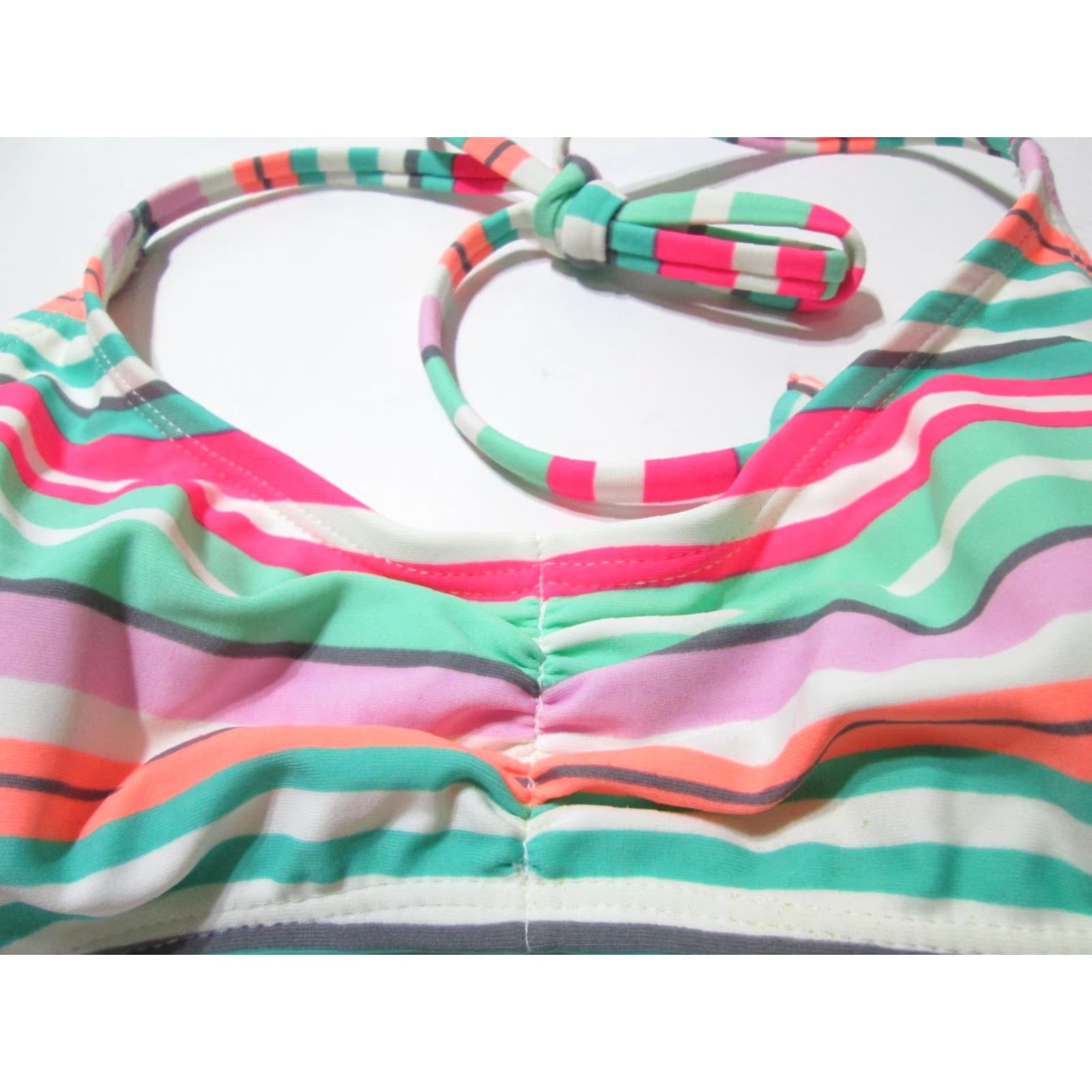 Old Navy Old Navy Womens Top Bikini Bralette Striped Halter Lined White Multi S Size S / US 4 / IT 40 - 3 Thumbnail