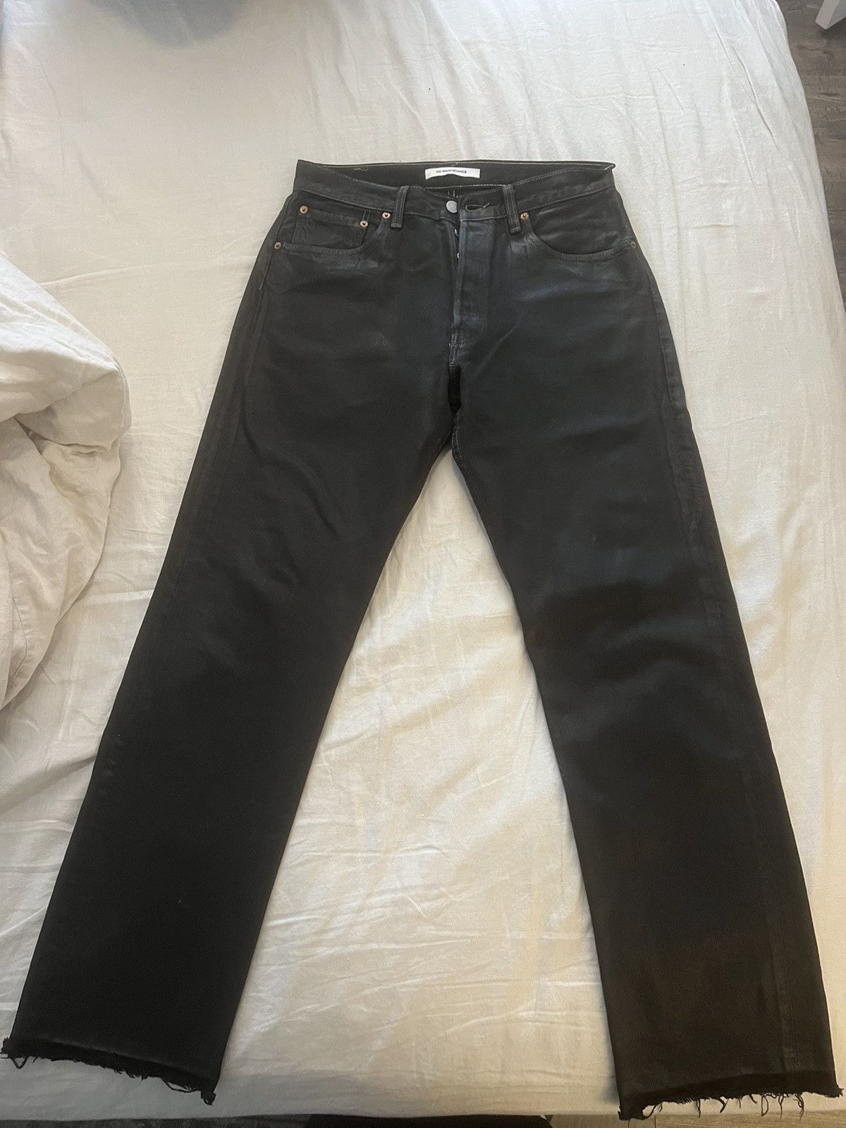 No Maintenance No Maintenance Black Waxed Denim Size US 31 - 1 Thumbnail