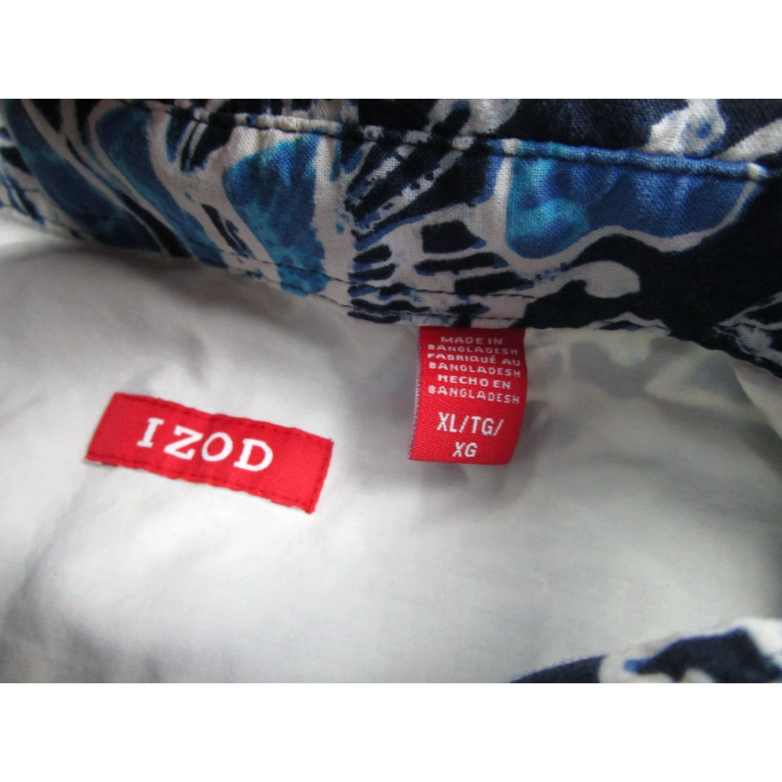 Izod VINTAGE Izod Shirt Mens XL Blue Floral Classic Hawaiian Short Sleeve Camp Button Front Size US XL / EU 56 / 4 - 4 Thumbnail