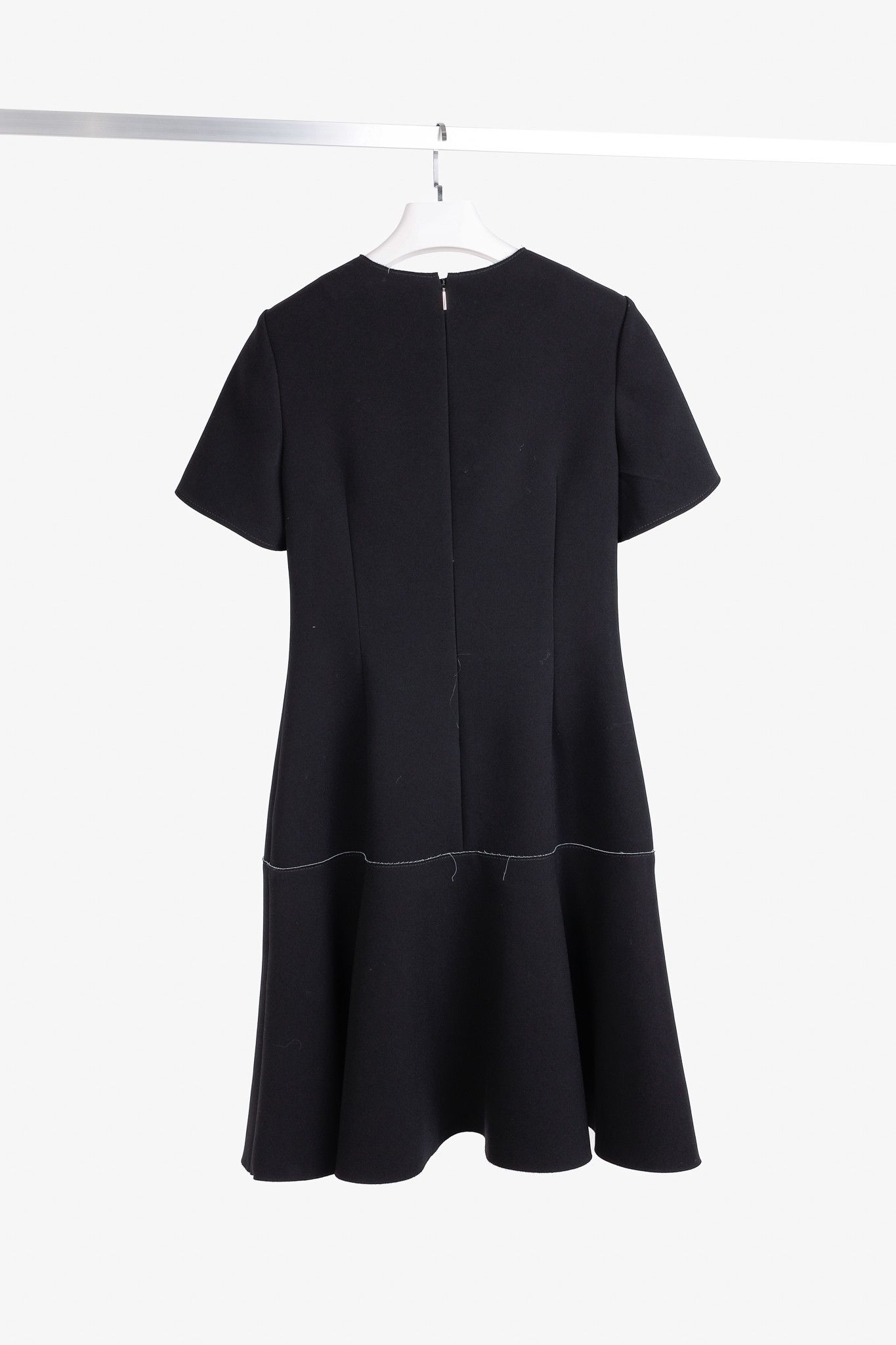 Jason Wu Jason Wu Black Double-Face Crepe Flounce-Hem Dress Size XL / US 12-14 / IT 48-50 - 2 Thumbnail