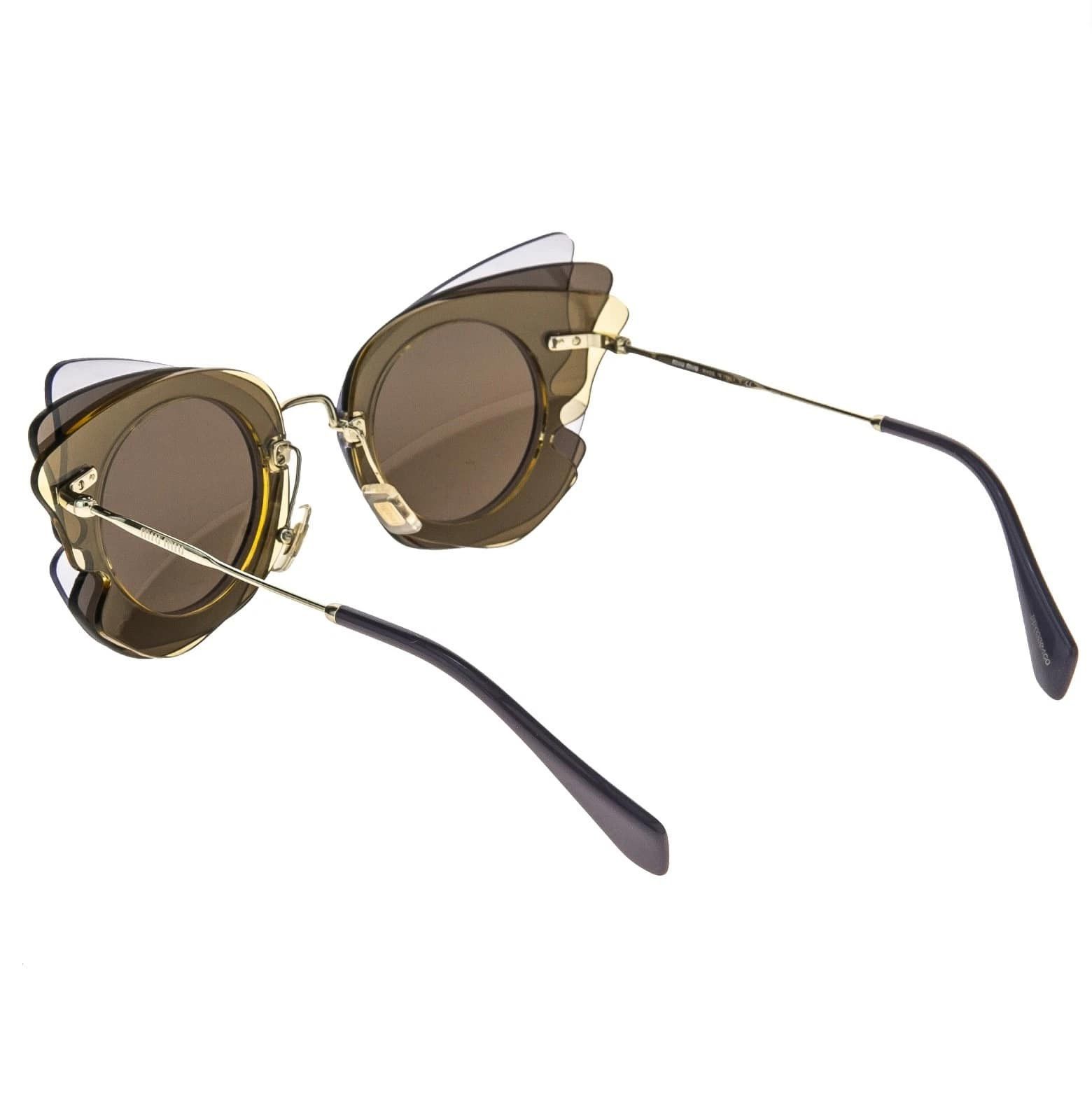 Miu Miu MIU MIU MU02SS COLLECTION 02S Brown Mirrored Sunglasses Size ONE SIZE - 7 Thumbnail