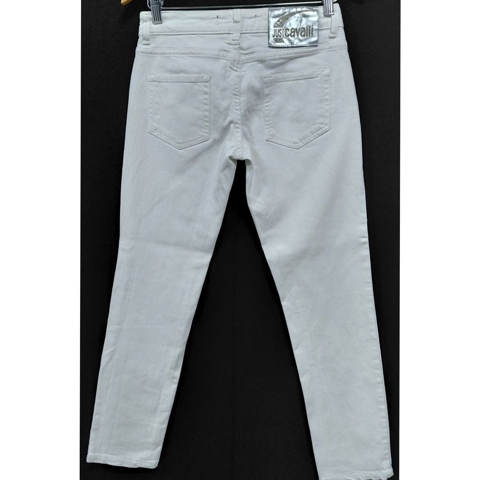 Just Cavalli Just Cavalli White Jeans Slim Women Size 27 Denim Cotton Solid Stretch Button Jeans Womens Size 27" / US 4 / IT 40 - 2 Thumbnail
