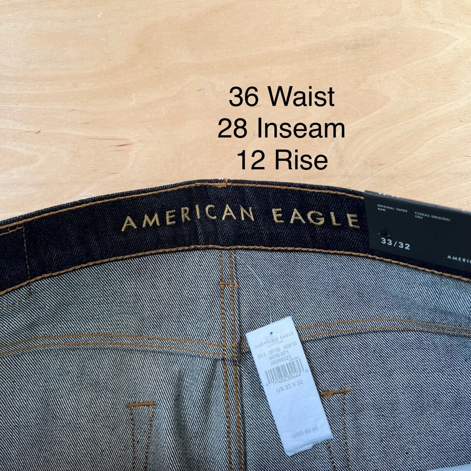 American Eagle Outfitters American Eagle Selvedge Jeans 35 Blue Dark Wash Indigo Size US 36 / EU 52 - 6 Thumbnail