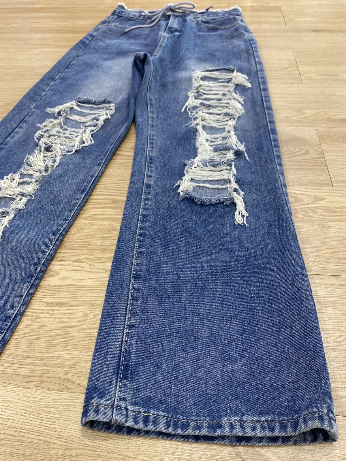 Japanese Brand Japanese Brand Distressed Acid Blue Wash Style Jeans Size US 28 / EU 44 - 6 Thumbnail