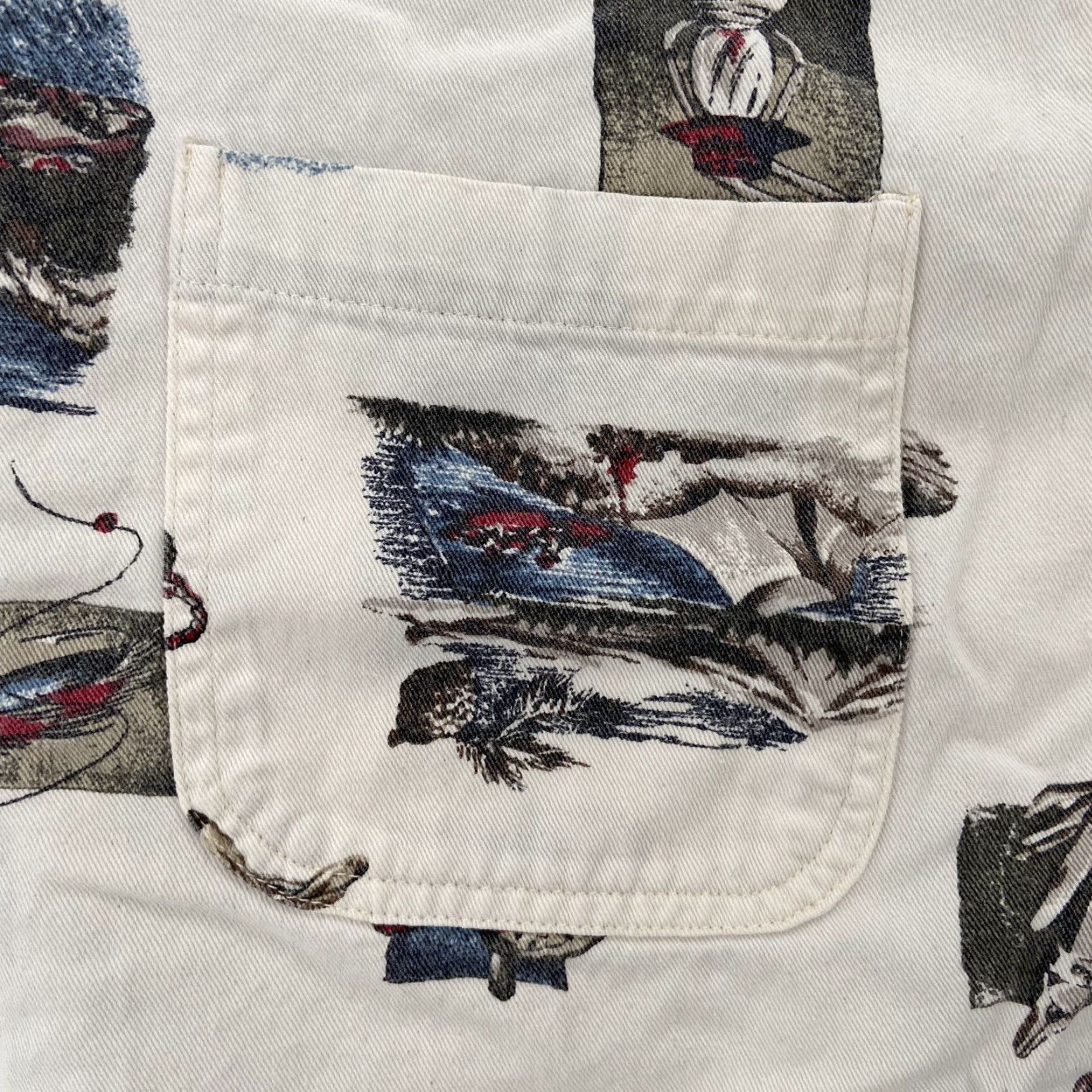 Vintage VINTAGE Woolrich Shirt Adult Medium White Button-Up Fly Fishing Camping Mens M All Seasons Pockets 90s Theme: Fish Mens Size US M / EU 48-50 / 2 - 4 Thumbnail