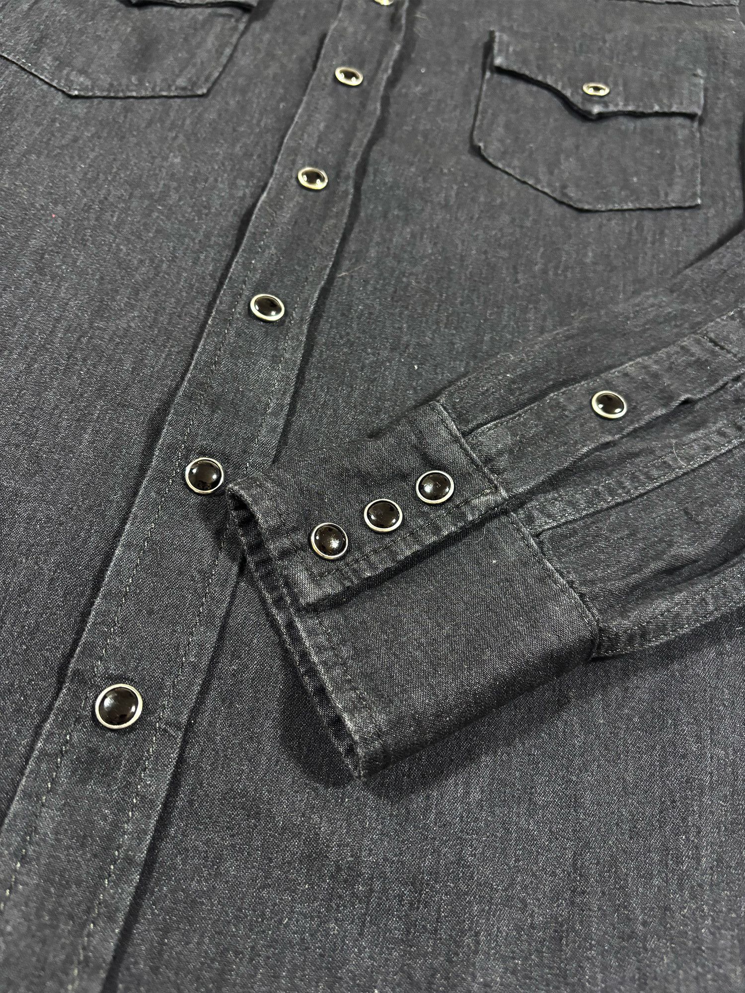 Saint Laurent Paris Saint Laurent Classic Western Shirt Black Rinse Denim Size US M / EU 48-50 / 2 - 5 Thumbnail