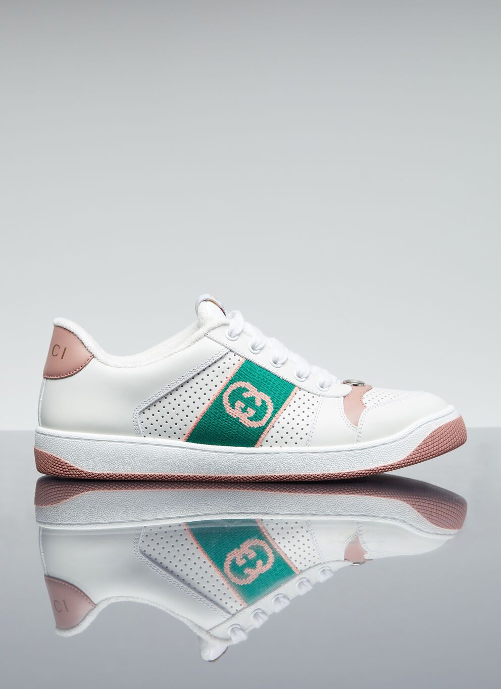 image of Gucci Interlocking G Sneakers in White, Women's (Size 10)