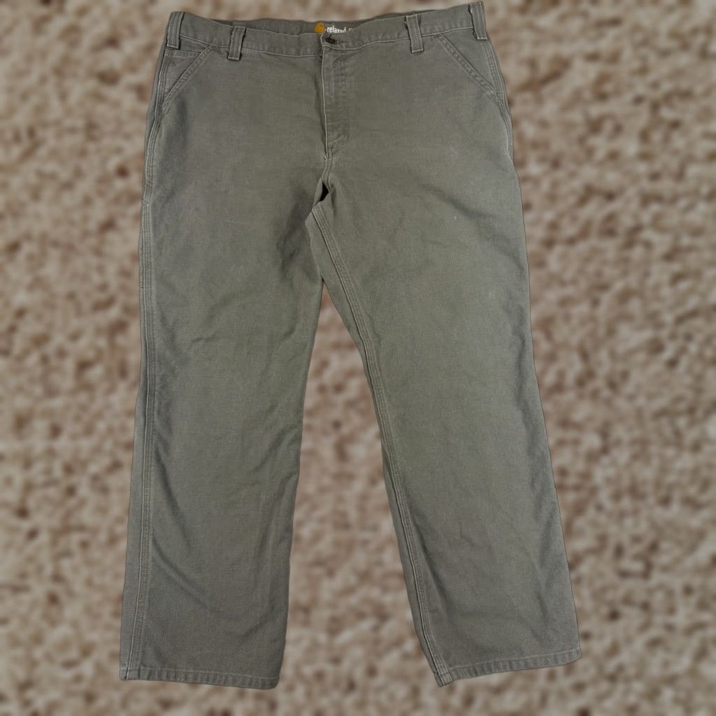 Carhartt Carhartt Pants Men 42 Green Washed Duck Relaxed-Fit Dungaree 100% Cotton Cargo Size US 42 / EU 58 - 1 Thumbnail