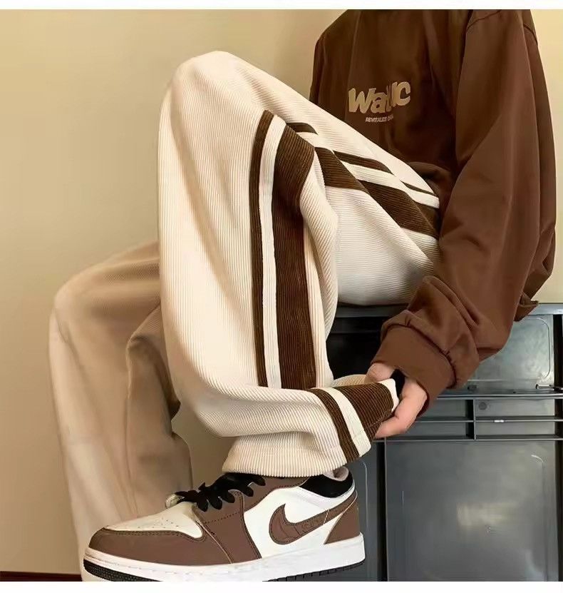 Japanese Brand Casual Pants Loose Color Blo Striped Wide Leg Sweatpant Size US 29 - 3 Thumbnail