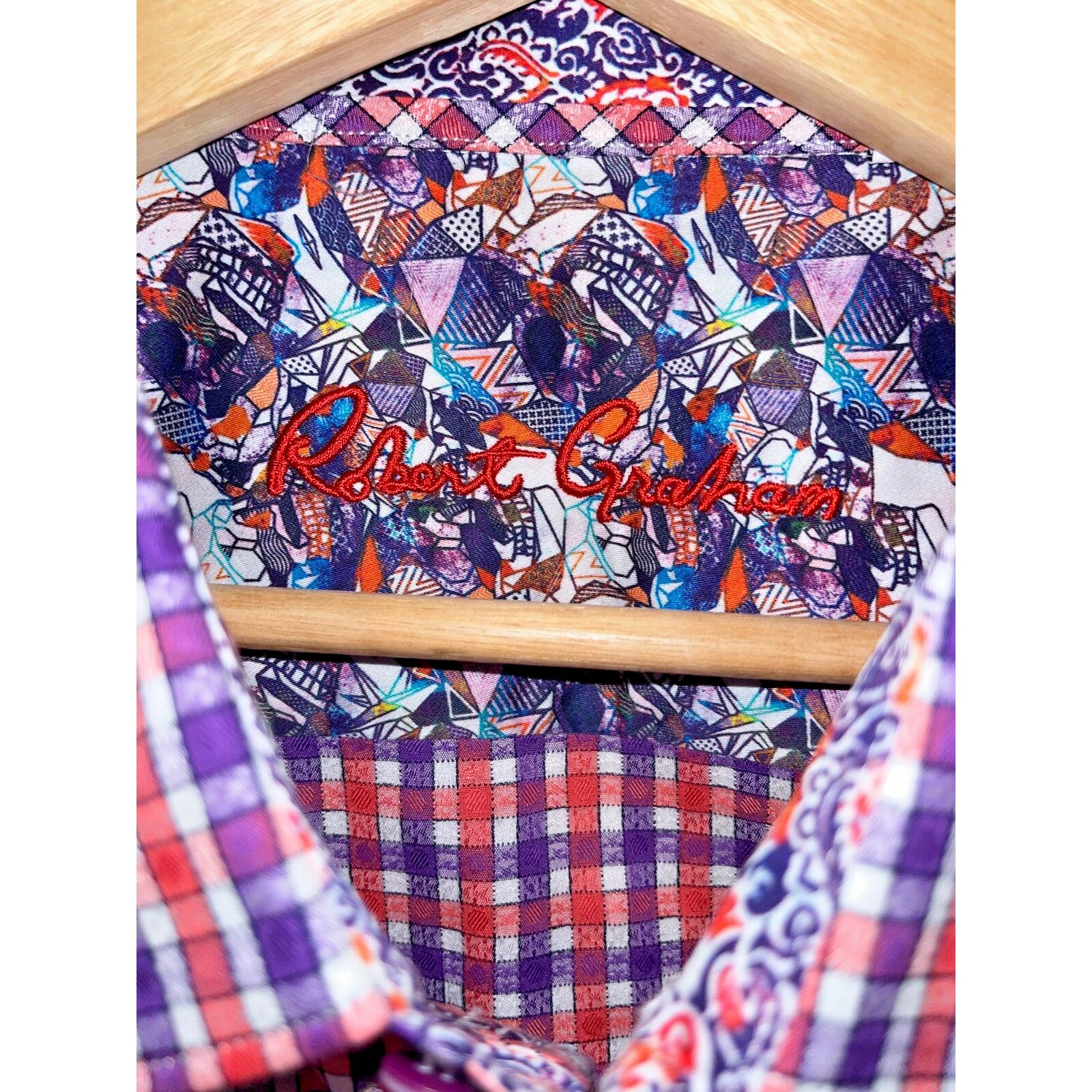 Robert Graham Robert Graham Textured Geometric Flip Cuff Shirt Mens 2XL Size US XXL / EU 58 / 5 - 6 Thumbnail