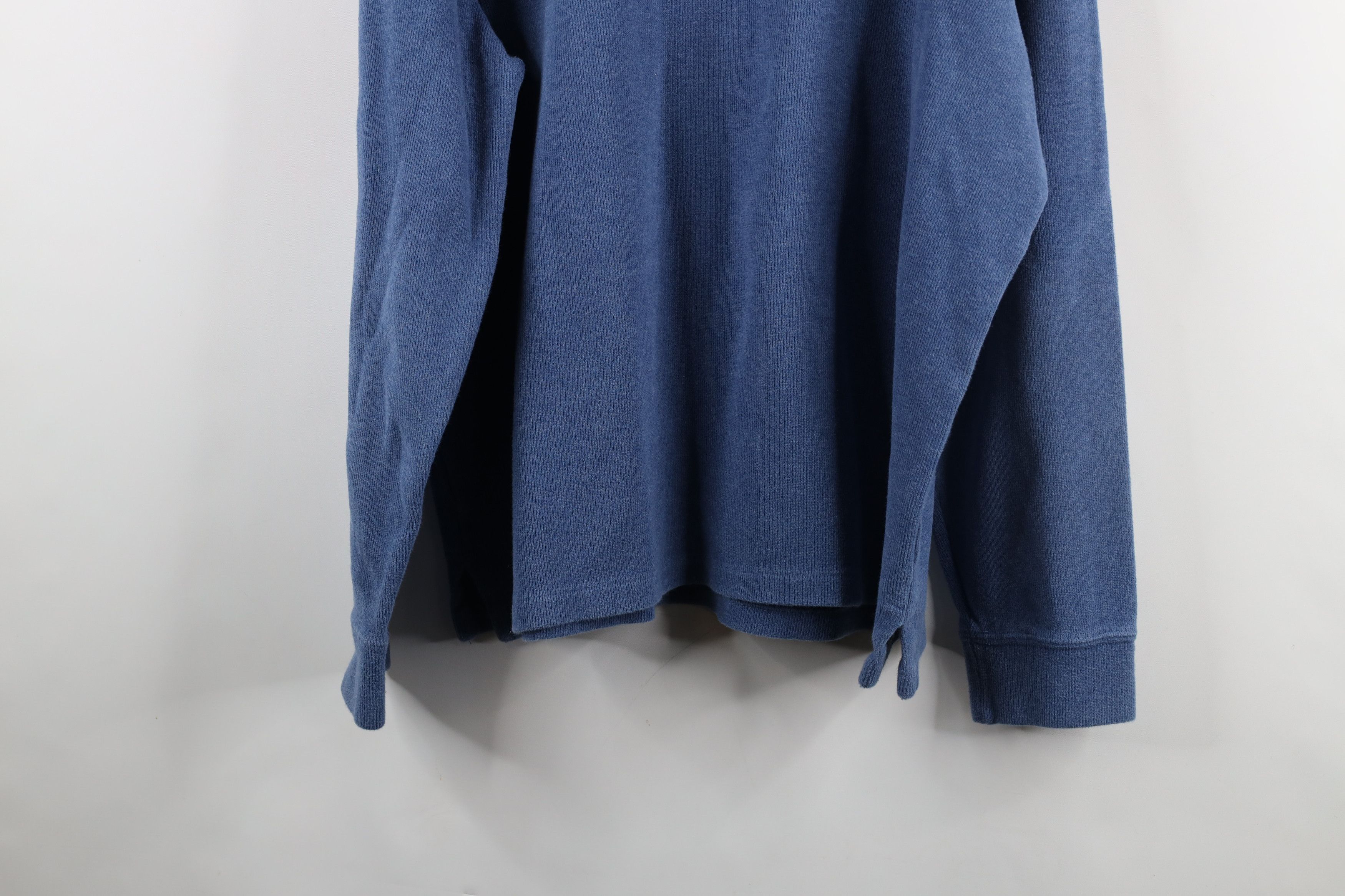 Ralph Lauren × Vintage Vintage 90s Ralph Lauren Ribbed Knit Half Zip Sweater Blue Size US XL / EU 56 / 4 - 13 Thumbnail
