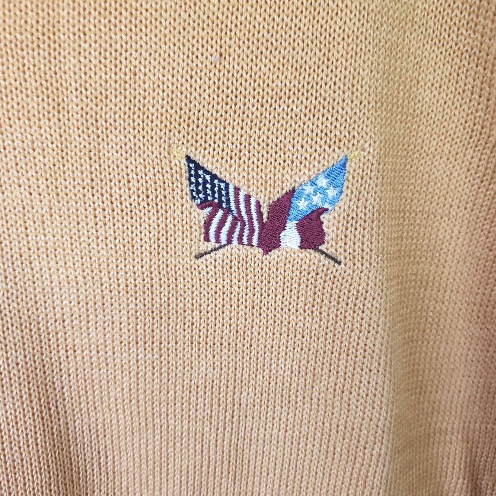 Vintage Fairway & Greene Pullover Sweater Shirt L Men Yellow Pima Cotton US Flags Civil War Era Size US L / EU 52-54 / 3 - 5 Thumbnail