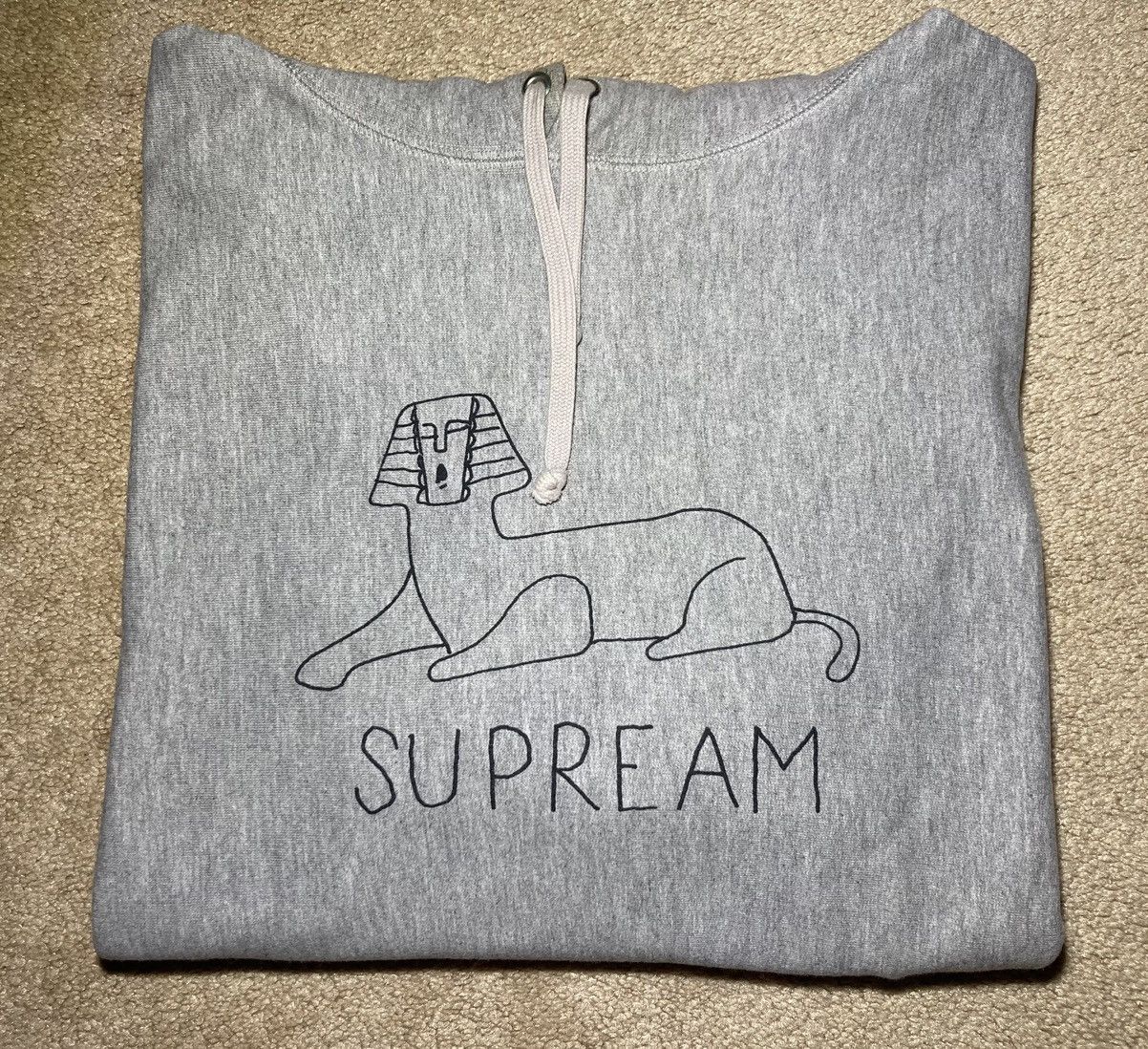 image of Ss13 Supreme Gonz Schminx Sphinx Sweatshirt 2013 Blind Art in Grey, Men's (Size Medium)