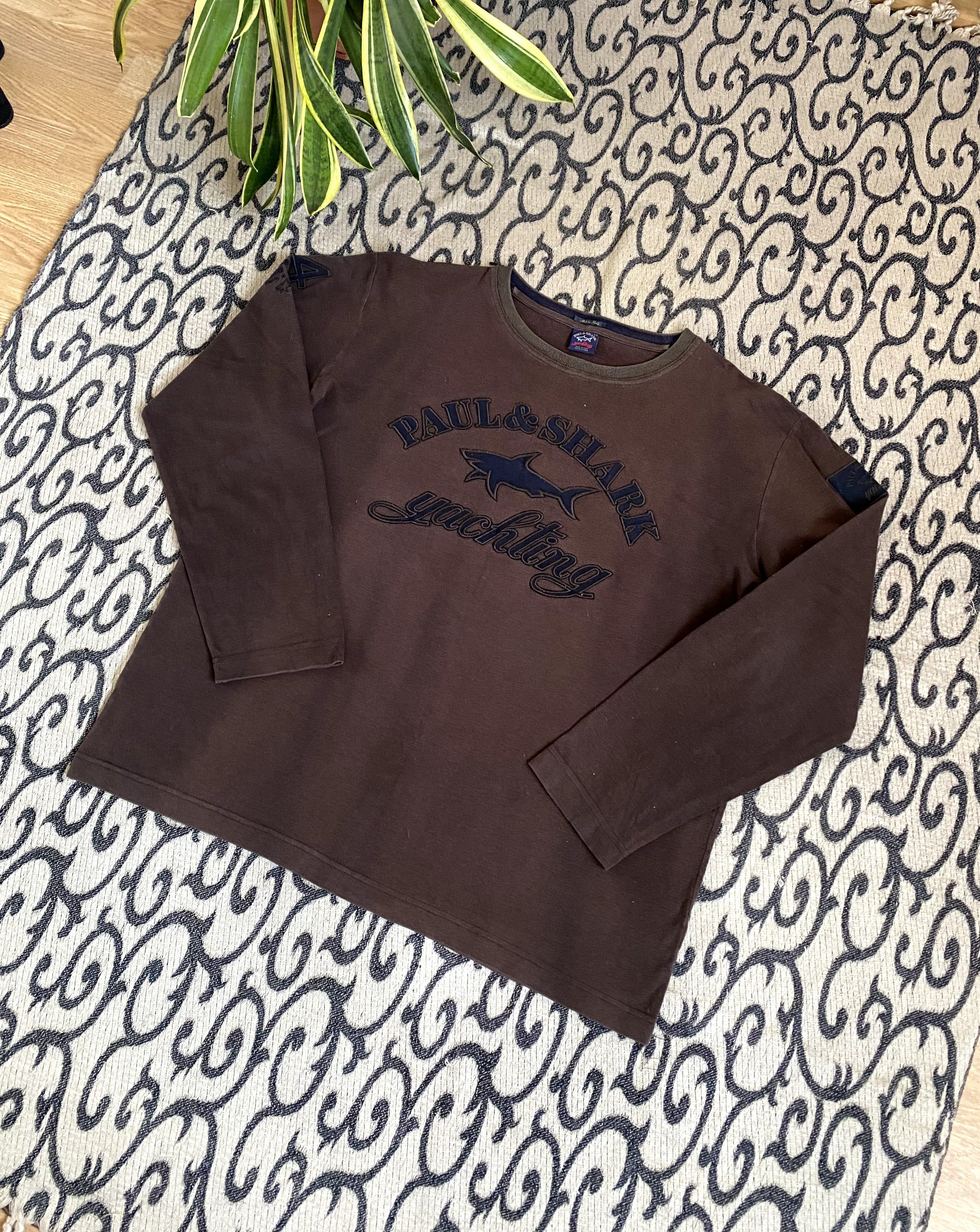 Paul & Shark Vintage Paul & Shark Big Logo Sunfaded Longsleeve Size US XL / EU 56 / 4 - 2 Thumbnail