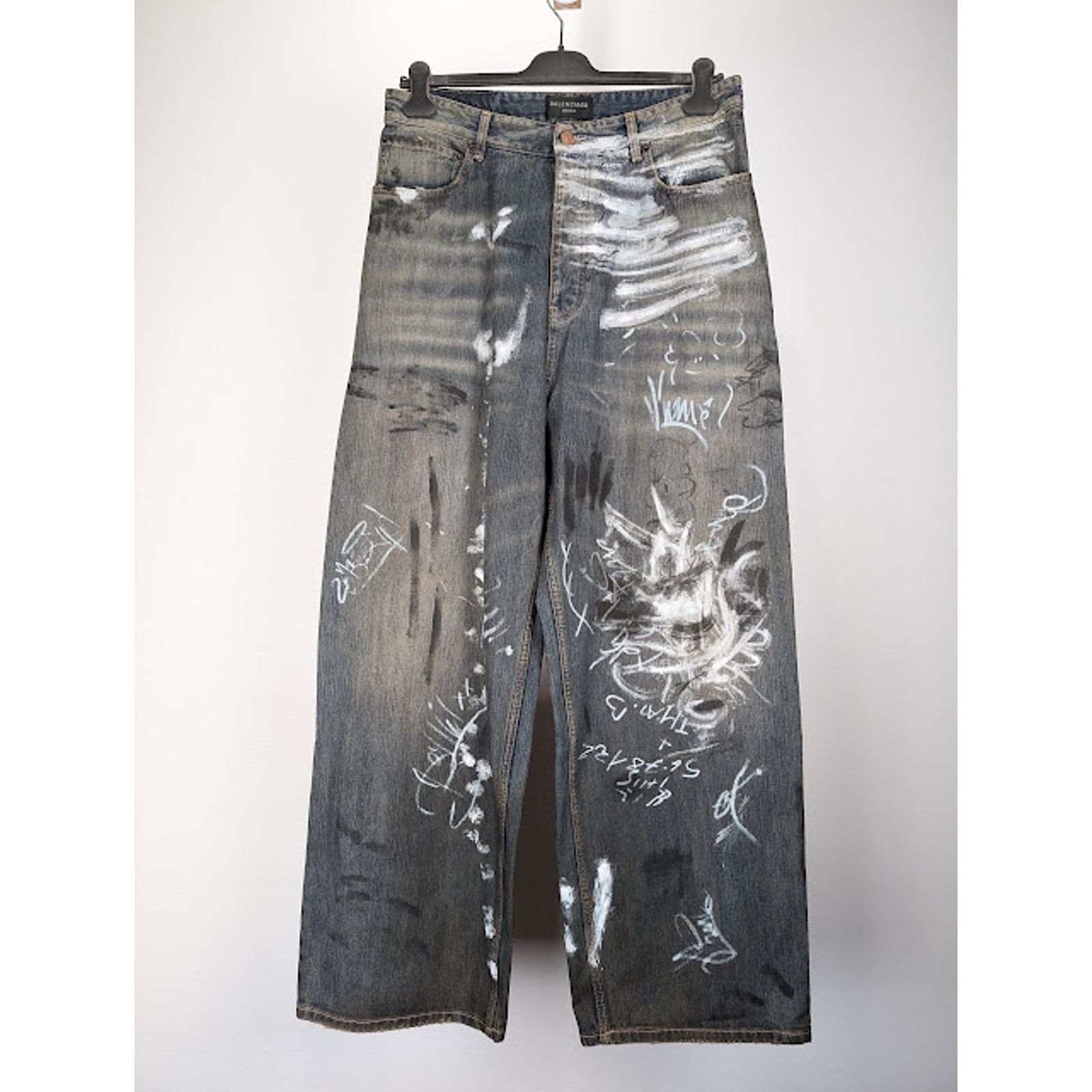 Balenciaga Balenciaga 23ss Pull up Light Blue Baggy Cowboy Pants 