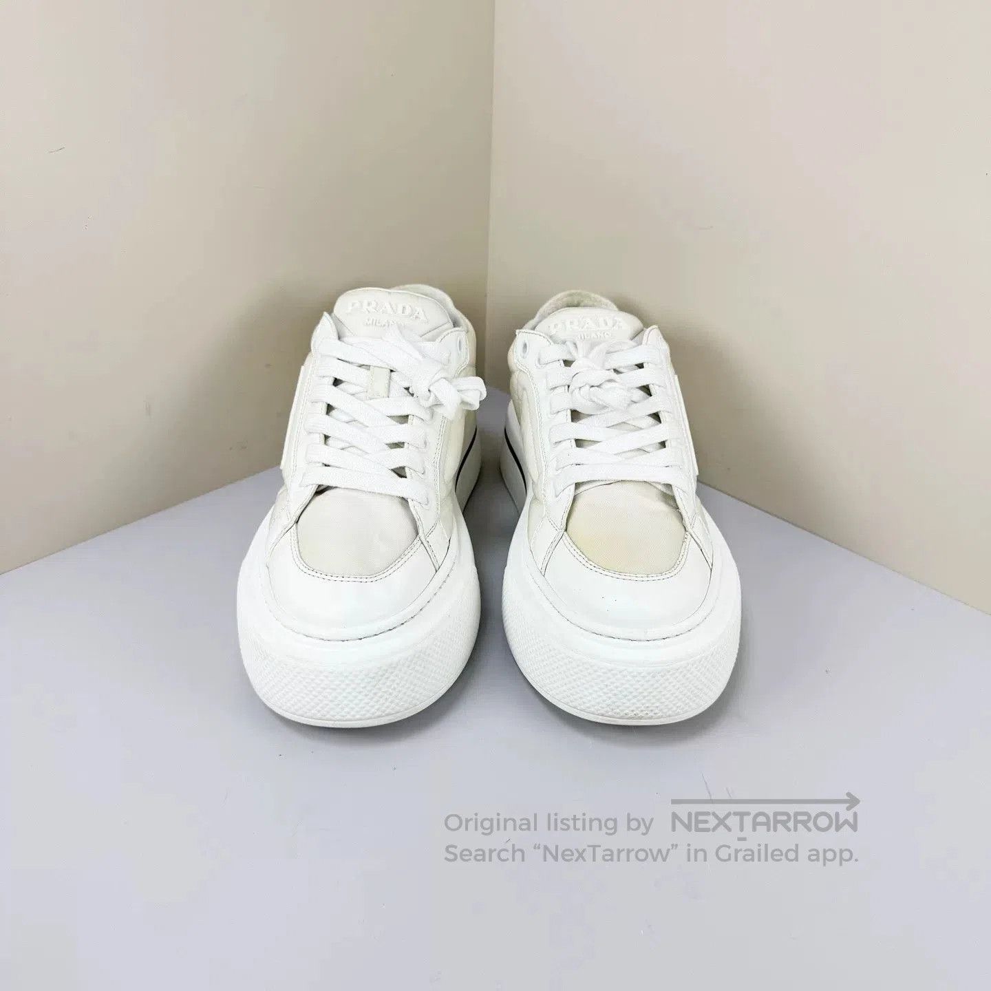 Prada Prada Marco Triangle Logo Thick Sole Sneakers. Size US 4.5 / IT 34.5 - 2 Thumbnail
