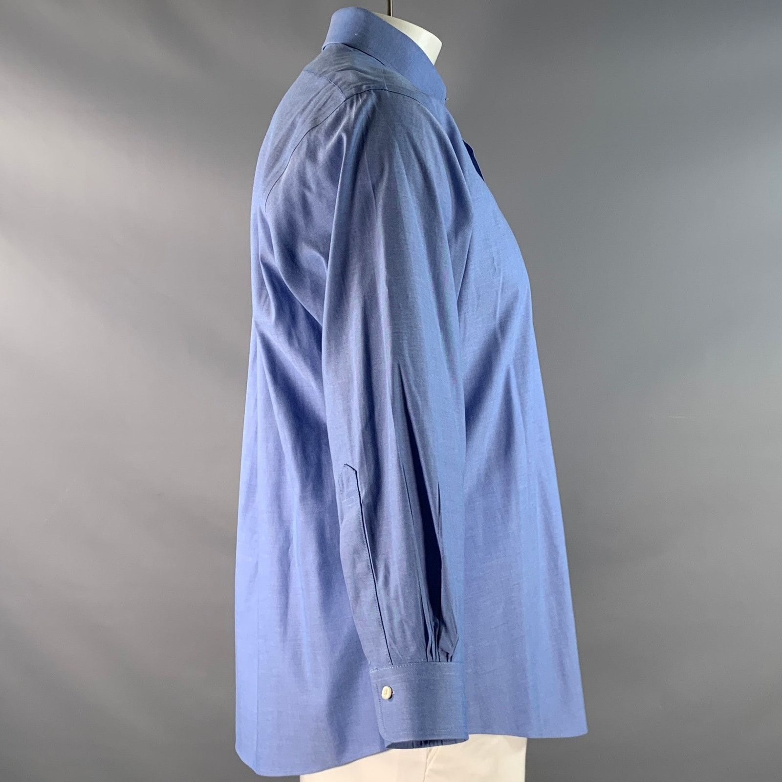Brooks Brothers Size XL Blue Cotton / Lycra One pocket Long Sleeve Shirt Size US XL / EU 56 / 4 - 2 Thumbnail