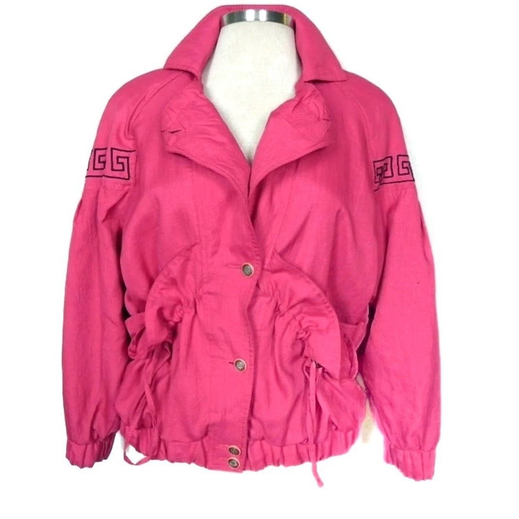 Other Vintage 80's Hot Pink Windbreaker Jacket Medium Festival Size M / US 6-8 / IT 42-44 - 1 Thumbnail