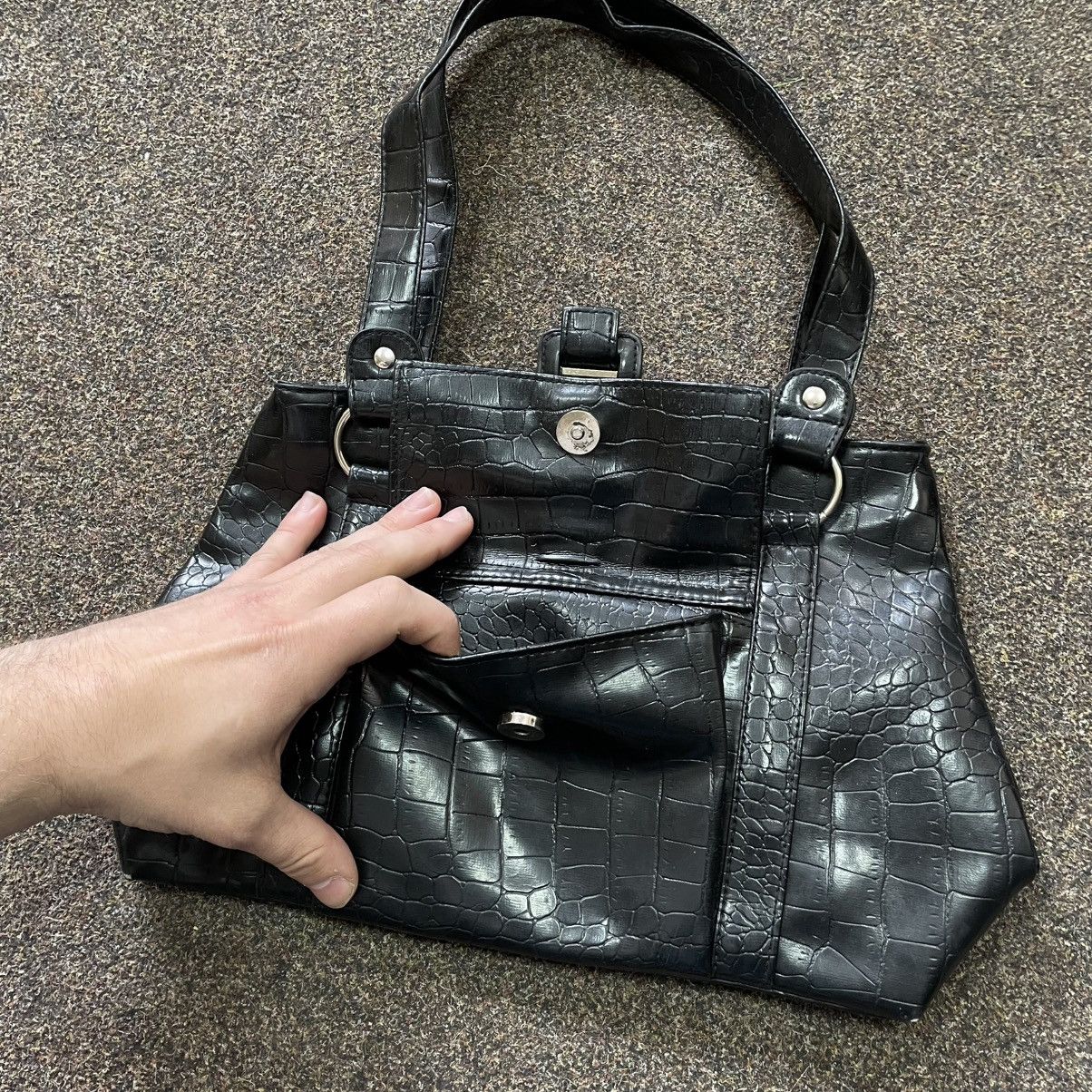 Japanese Brand × Vintage RARE Glossy Black Croc Y2K Bag – Rare Indie Sleaze Purse 90s Size ONE SIZE - 3 Thumbnail
