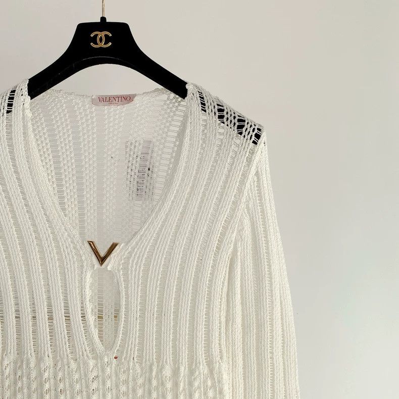 Valentino Valentino White openwork dress Size M / US 6-8 / IT 42-44 - 3 Thumbnail