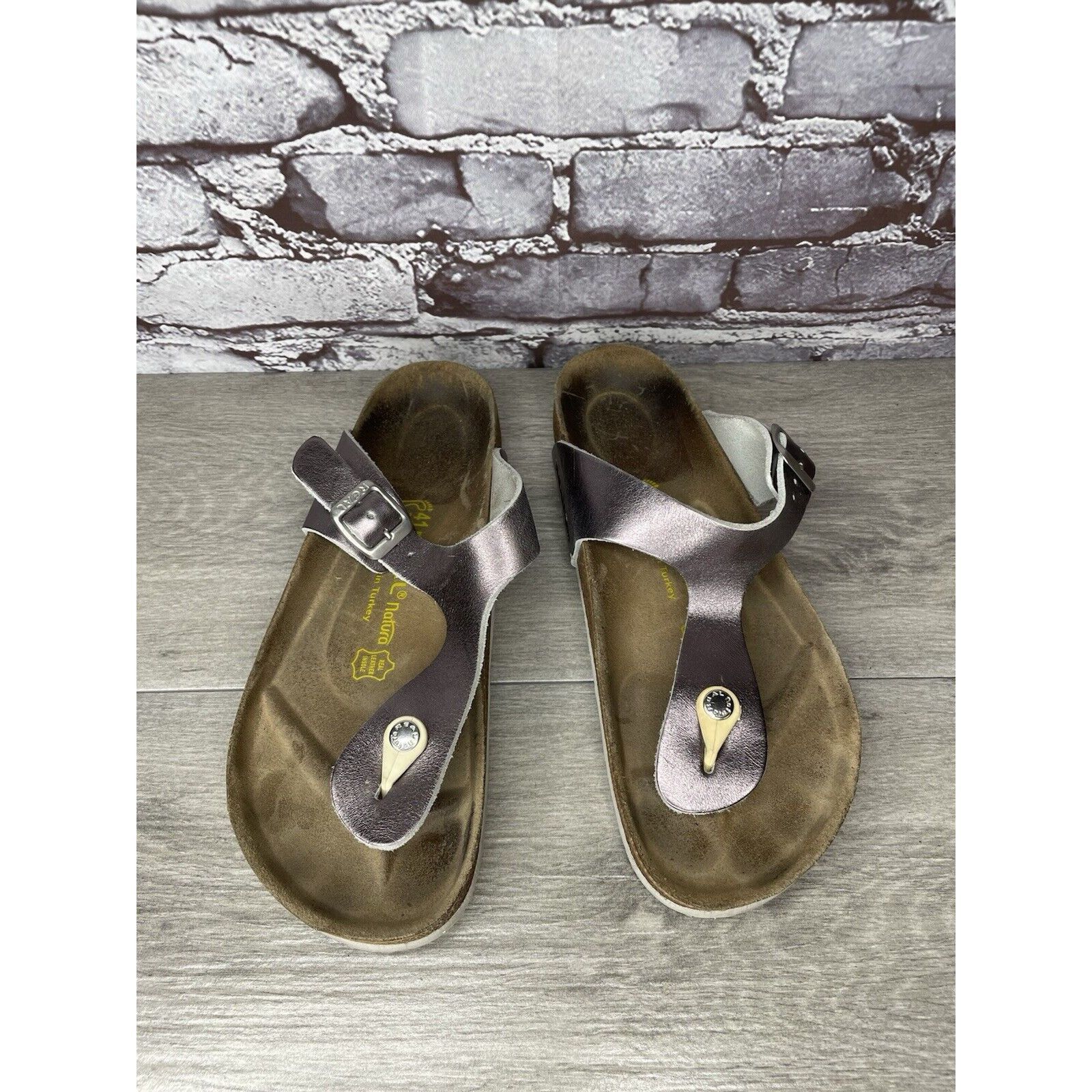Other Real Natural Purple Metallic Leather Strap Sandals Women Sz Size US 10.5 / IT 40.5 - 16 Thumbnail