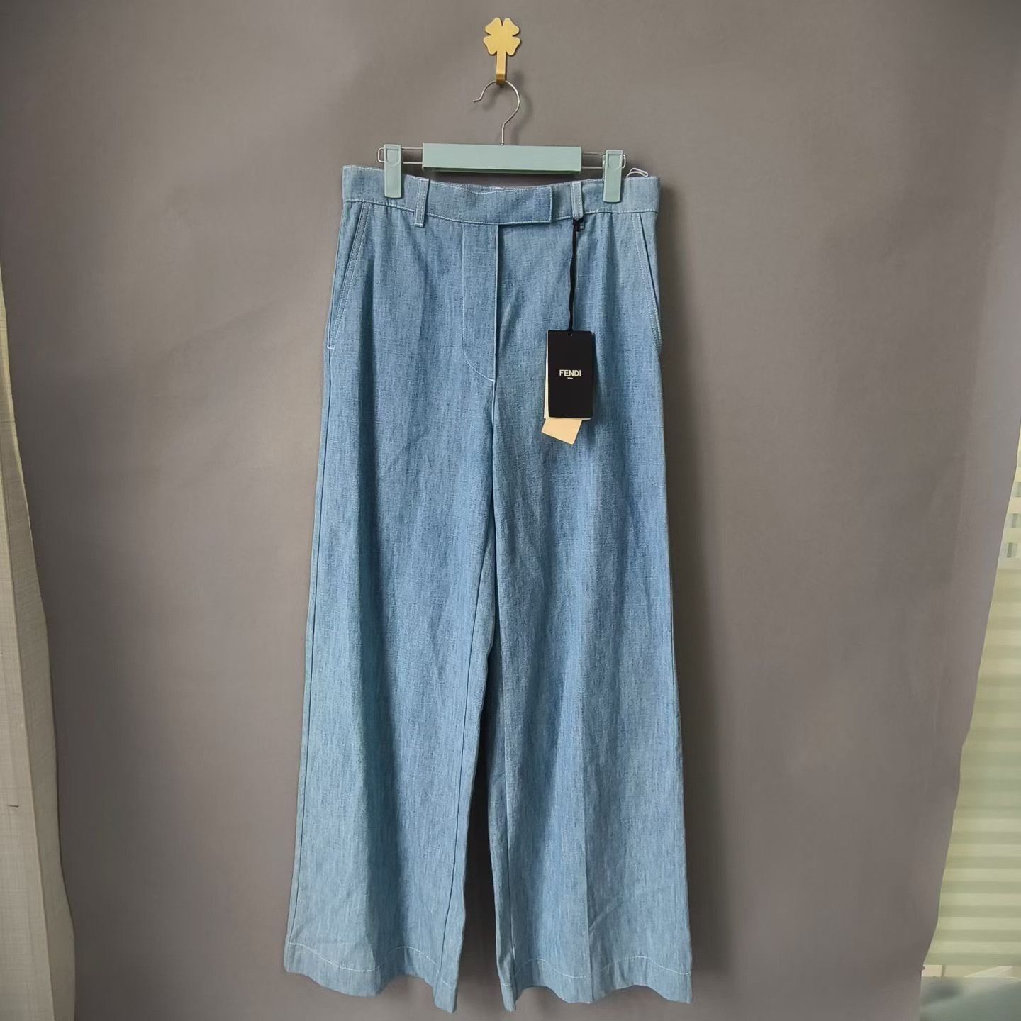 Fendi FENDI Double F Thin Wide-Leg Jeans Size 40" / US 18 - 1 Thumbnail