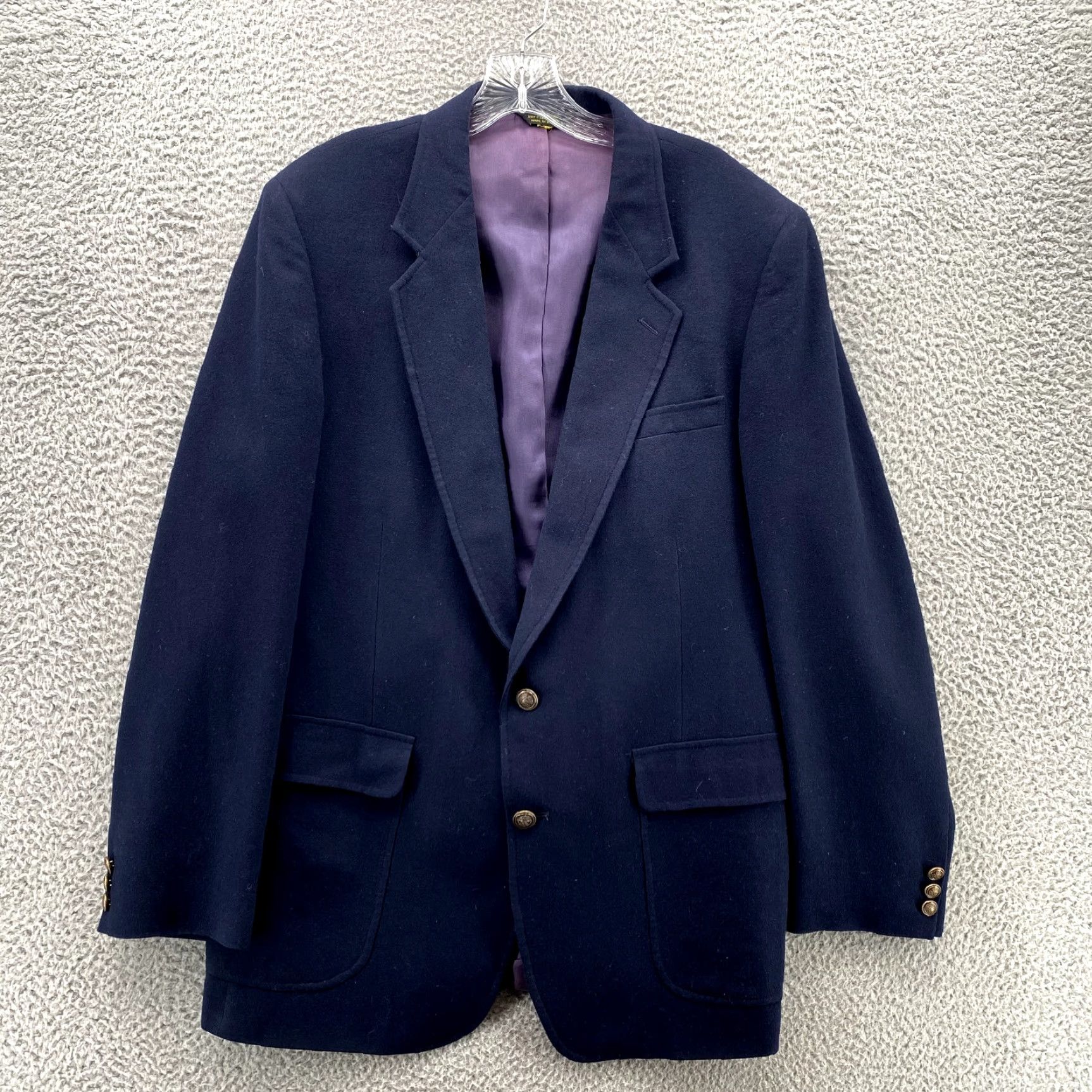 Vintage VINTAGE Mr. Mac Blazer Sport Coat Wool Navy 42 Reg Jacket Single-Breasted 2 Button Mens Size 42R - 2 Thumbnail