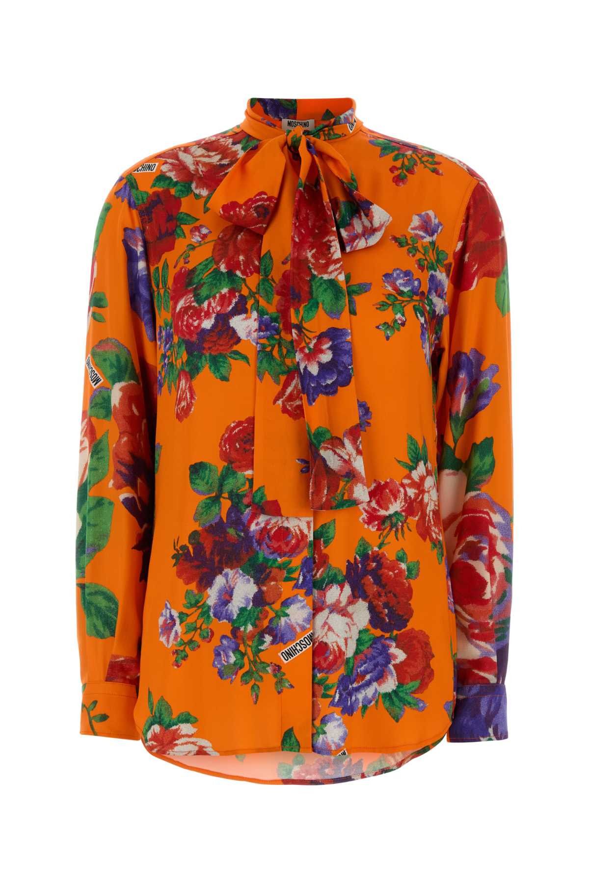 Moschino Printed Satin Shirt Size XS / US 0-2 / IT 36-38 - 1 Thumbnail