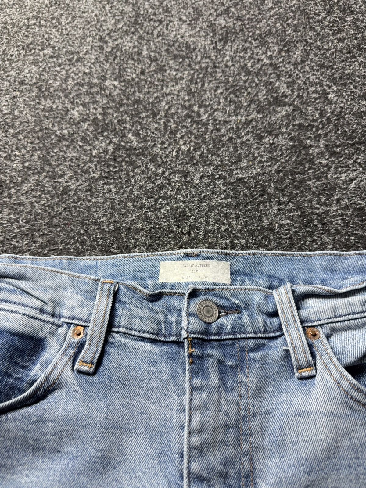 Levi's 00s Y2K Levi’s Altered 510 Skinny Jeans Light Wash Raw Hem Size US 34 / EU 50 - 11 Thumbnail