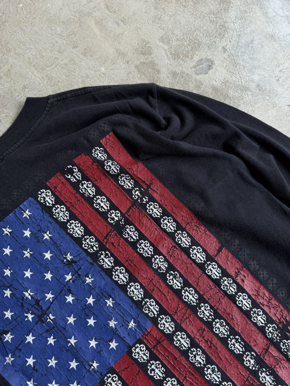 Chrome Hearts Chrome Hearts USA Flag Long Sleeve tshirt/Black Size US M / EU 48-50 / 2 - 11 Thumbnail