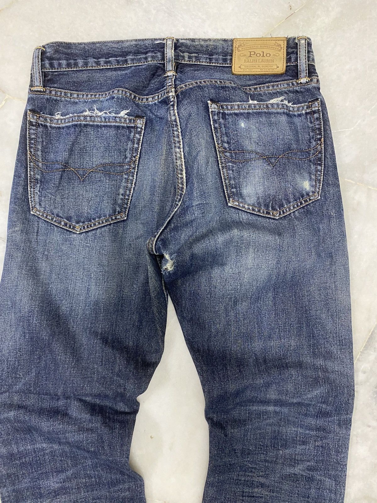 Polo Ralph Lauren Size 31x30 Vintage Polo Ralph Lauren Distressed Jeans Faded Size US 31 - 18 Thumbnail